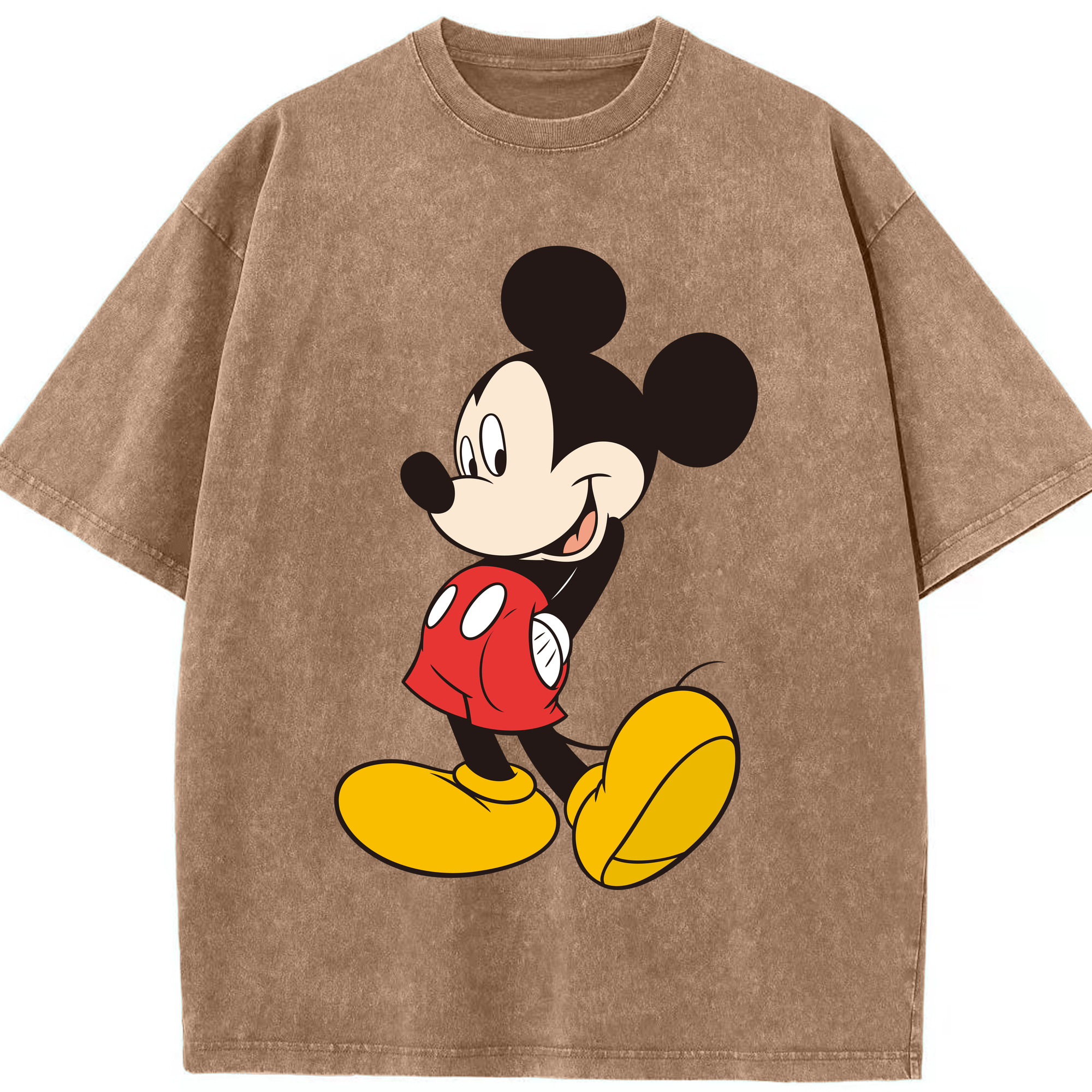 （画像用） ミッキーマウス Mickey Mouse 綿100% ヴィンテージ風 半袖Tシャツ（フロントプリント）
