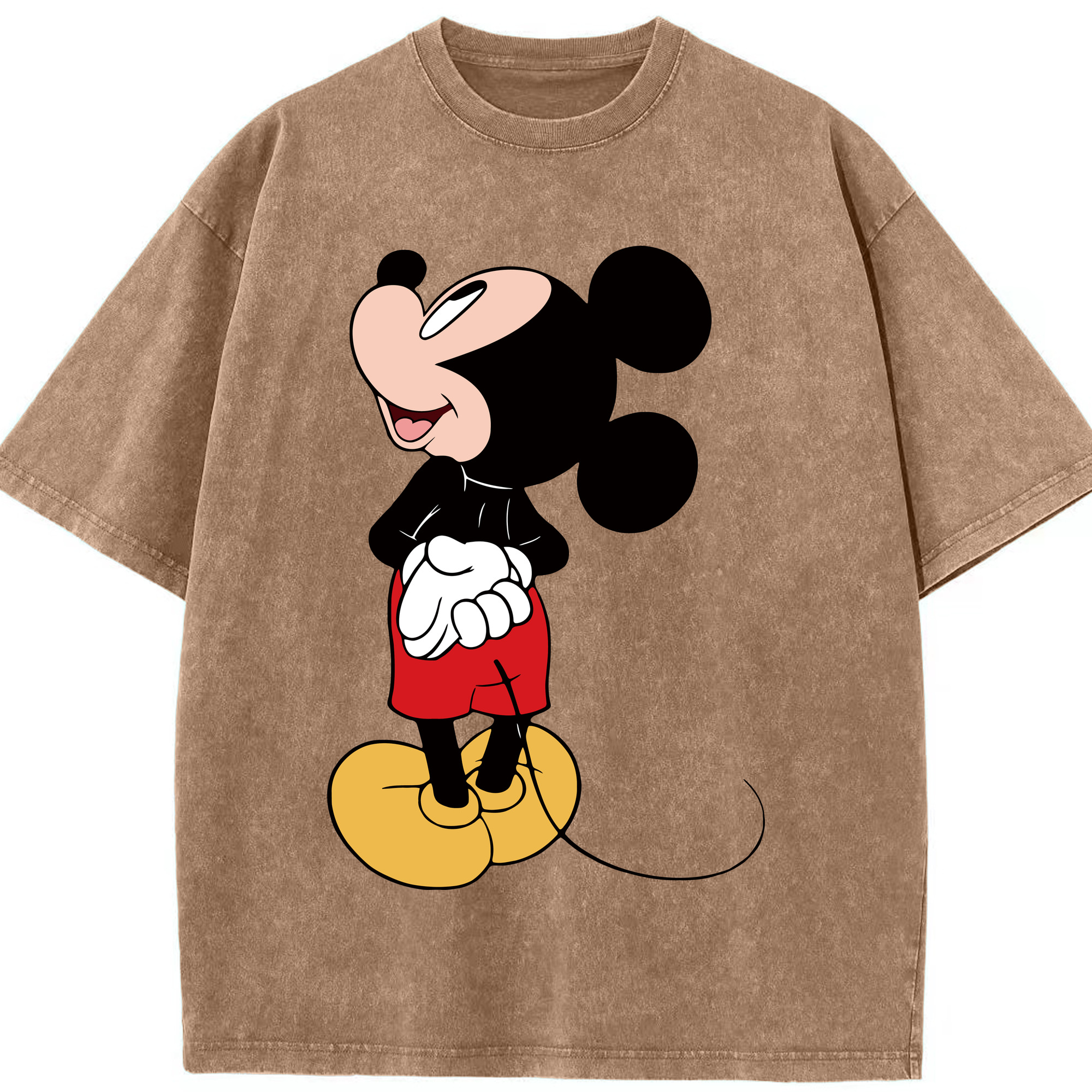 （画像用） ミッキーマウス Mickey Mouse 綿100% ヴィンテージ風 半袖Tシャツ（フロントプリント）