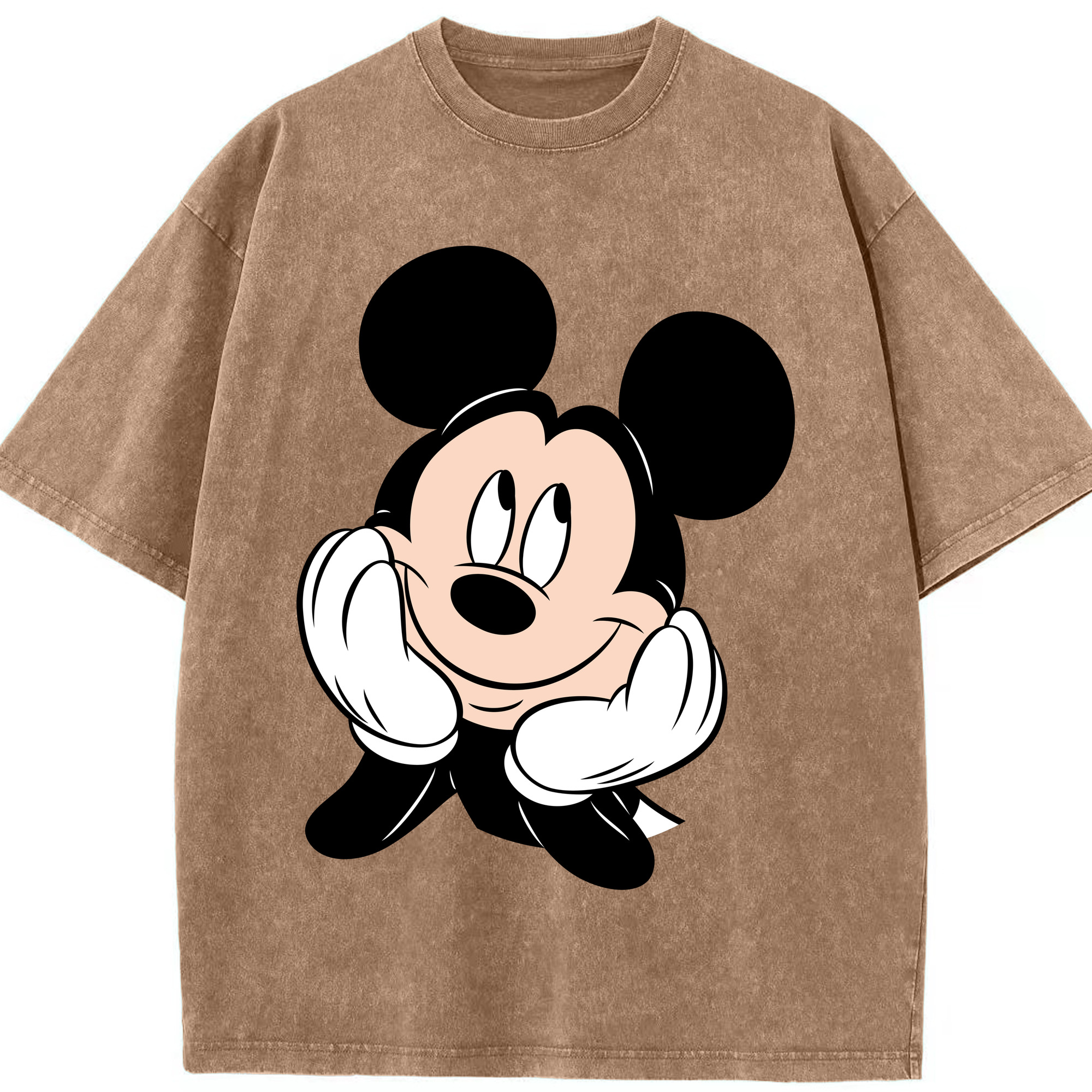 （画像用） ミッキーマウス Mickey Mouse 綿100% ヴィンテージ風 半袖Tシャツ（フロントプリント）