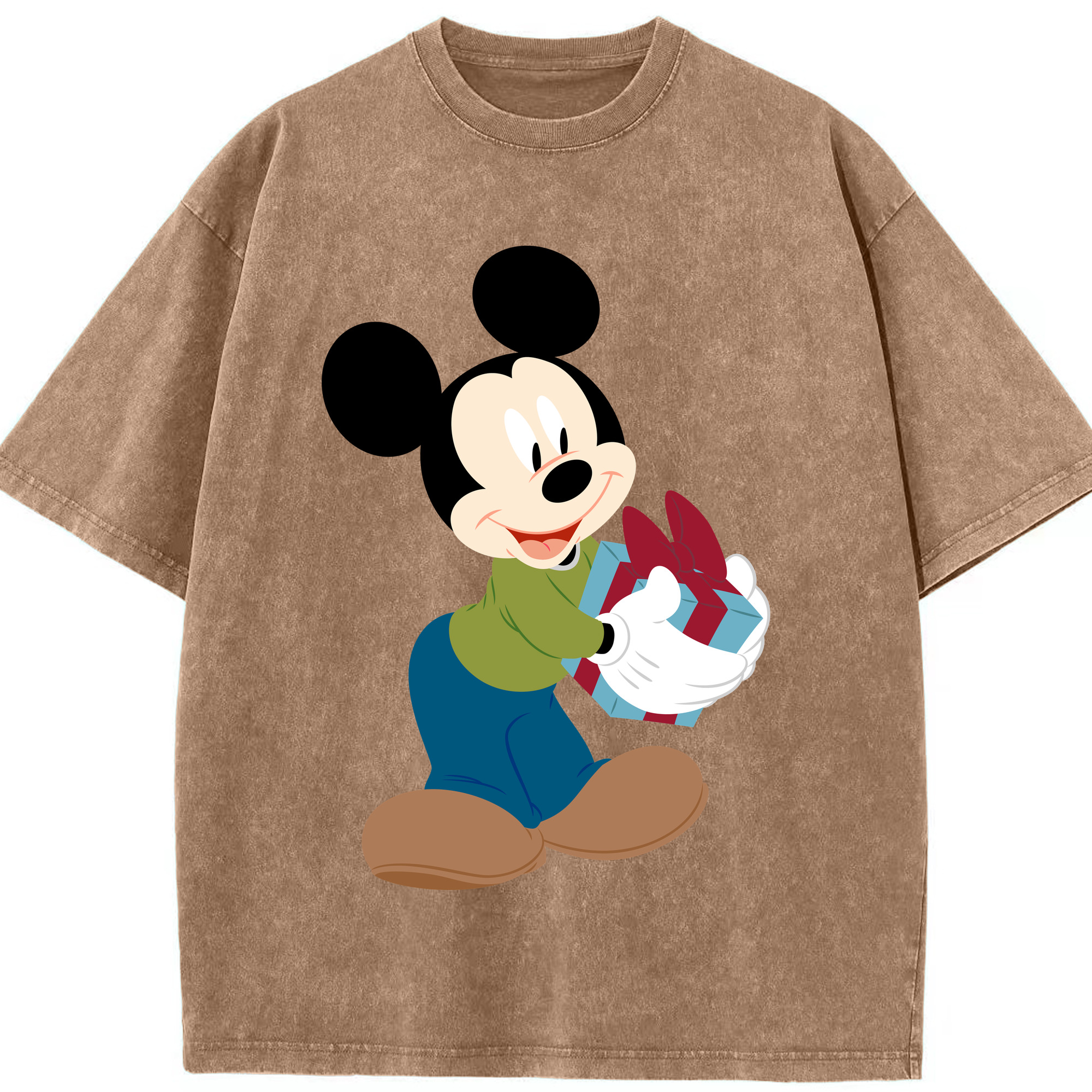 （画像用） ミッキーマウス Mickey Mouse 綿100% ヴィンテージ風 半袖Tシャツ（フロントプリント）