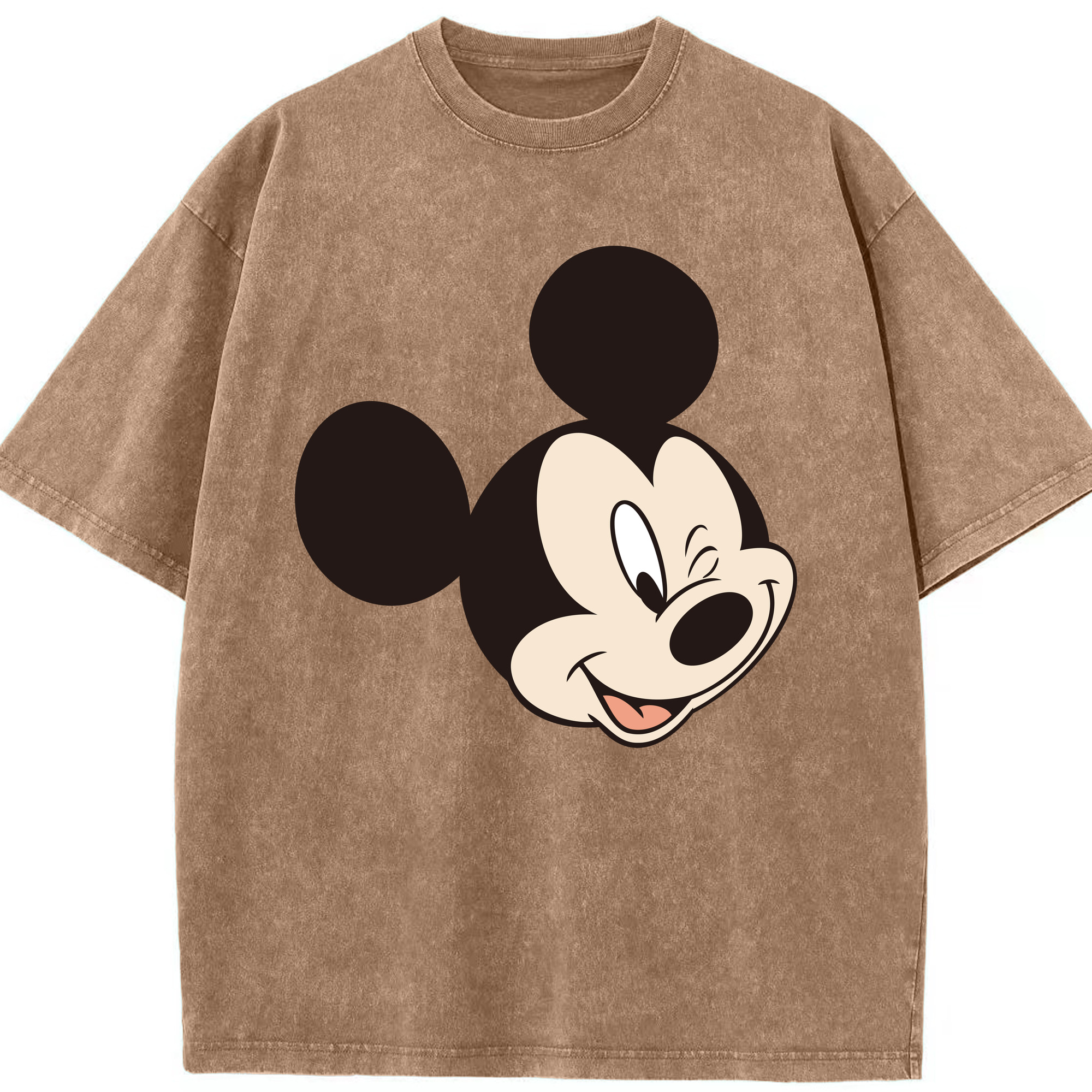 （画像用） ミッキーマウス Mickey Mouse 綿100% ヴィンテージ風 半袖Tシャツ（フロントプリント）