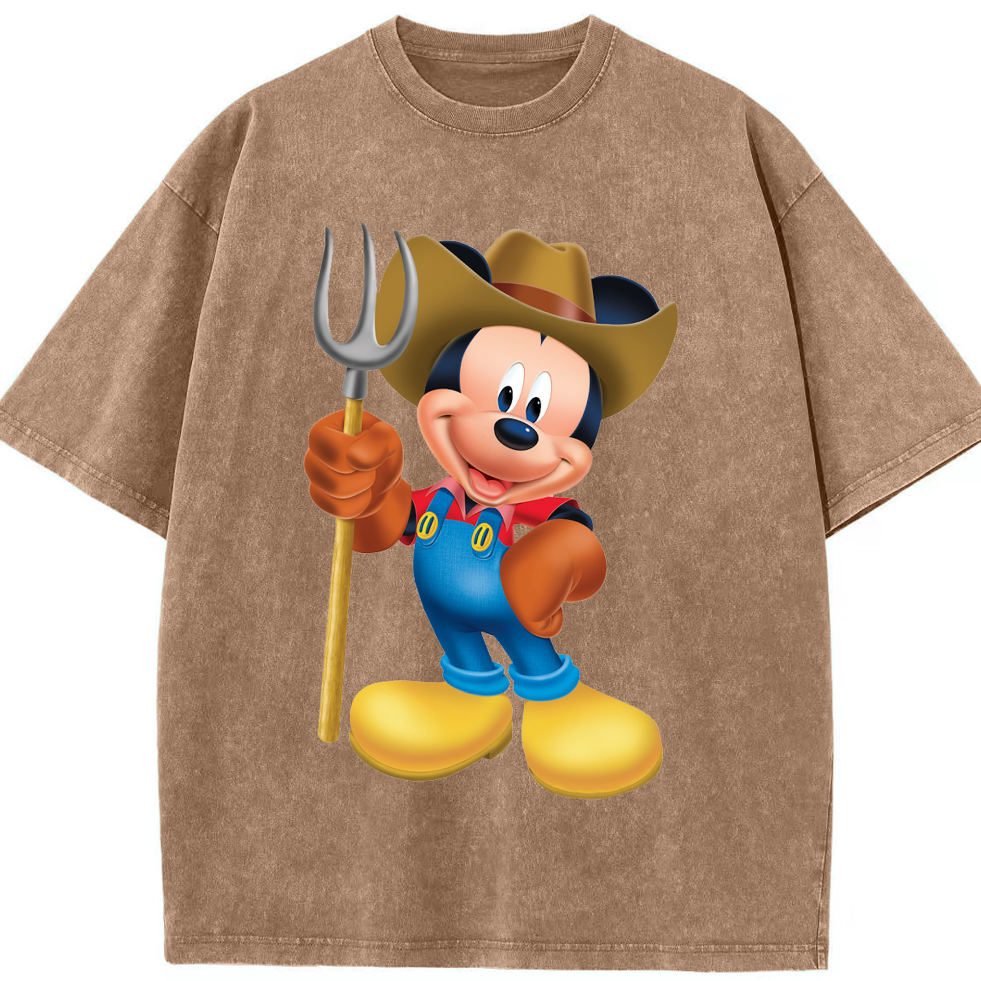 （画像用） ミッキーマウス Mickey Mouse 綿100% ヴィンテージ風 半袖Tシャツ（フロントプリント）