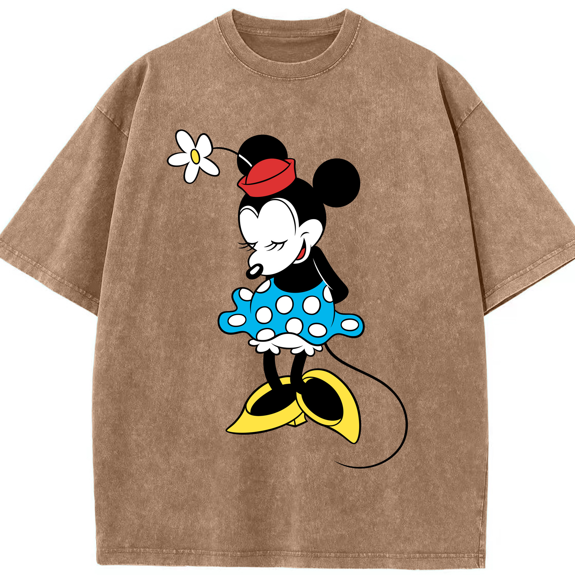 （画像用） ミッキーマウス Mickey Mouse 綿100% ヴィンテージ風 半袖Tシャツ（フロントプリント）
