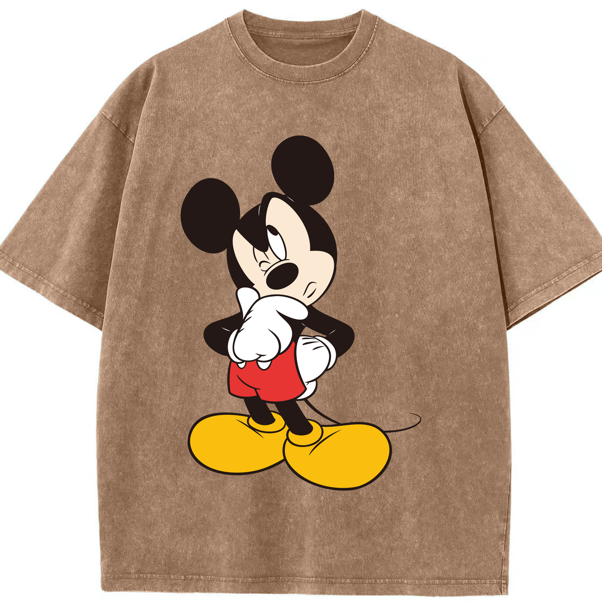 （画像用） ミッキーマウス Mickey Mouse 綿100% ヴィンテージ風 半袖Tシャツ（フロントプリント）