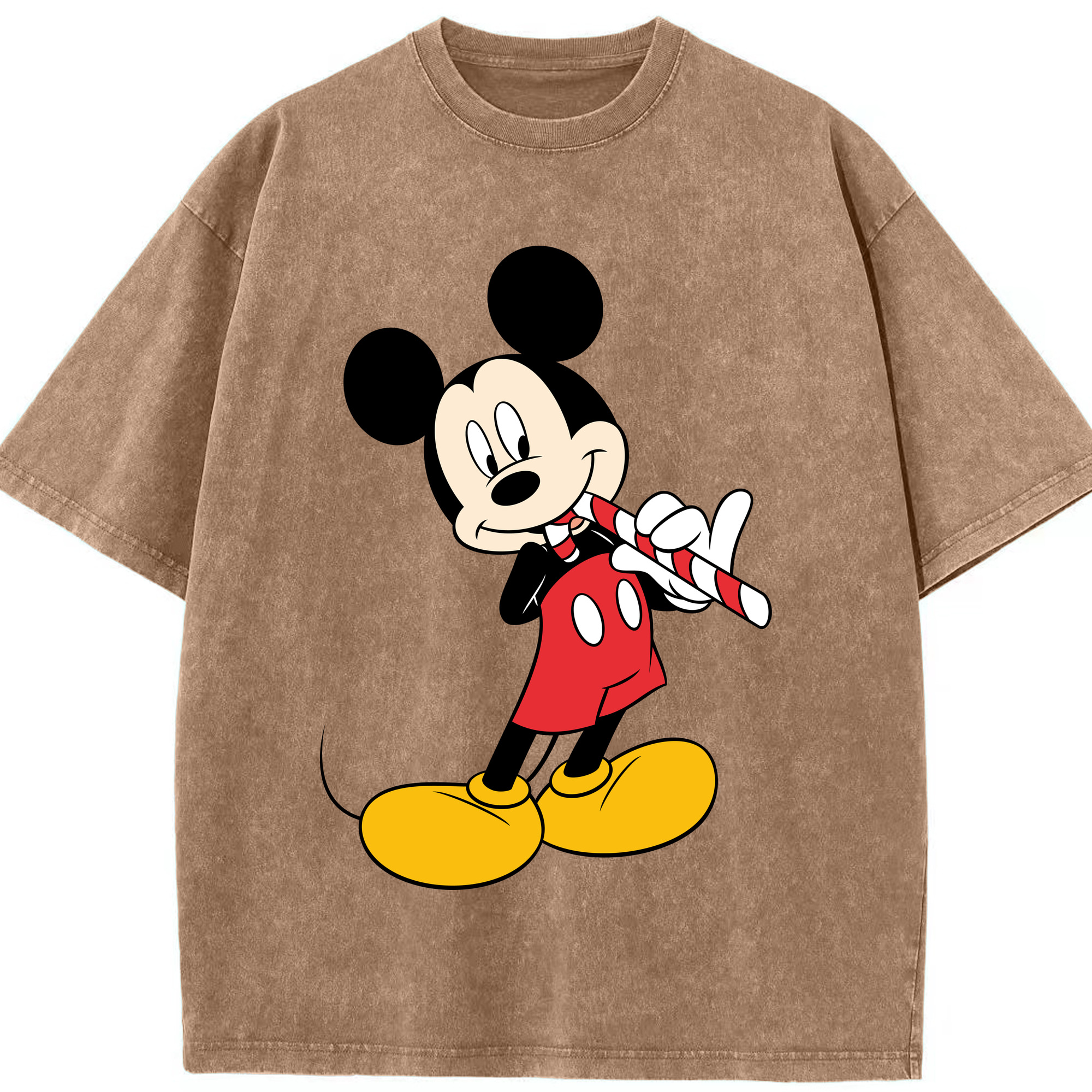 （画像用） ミッキーマウス Mickey Mouse 綿100% ヴィンテージ風 半袖Tシャツ（フロントプリント）