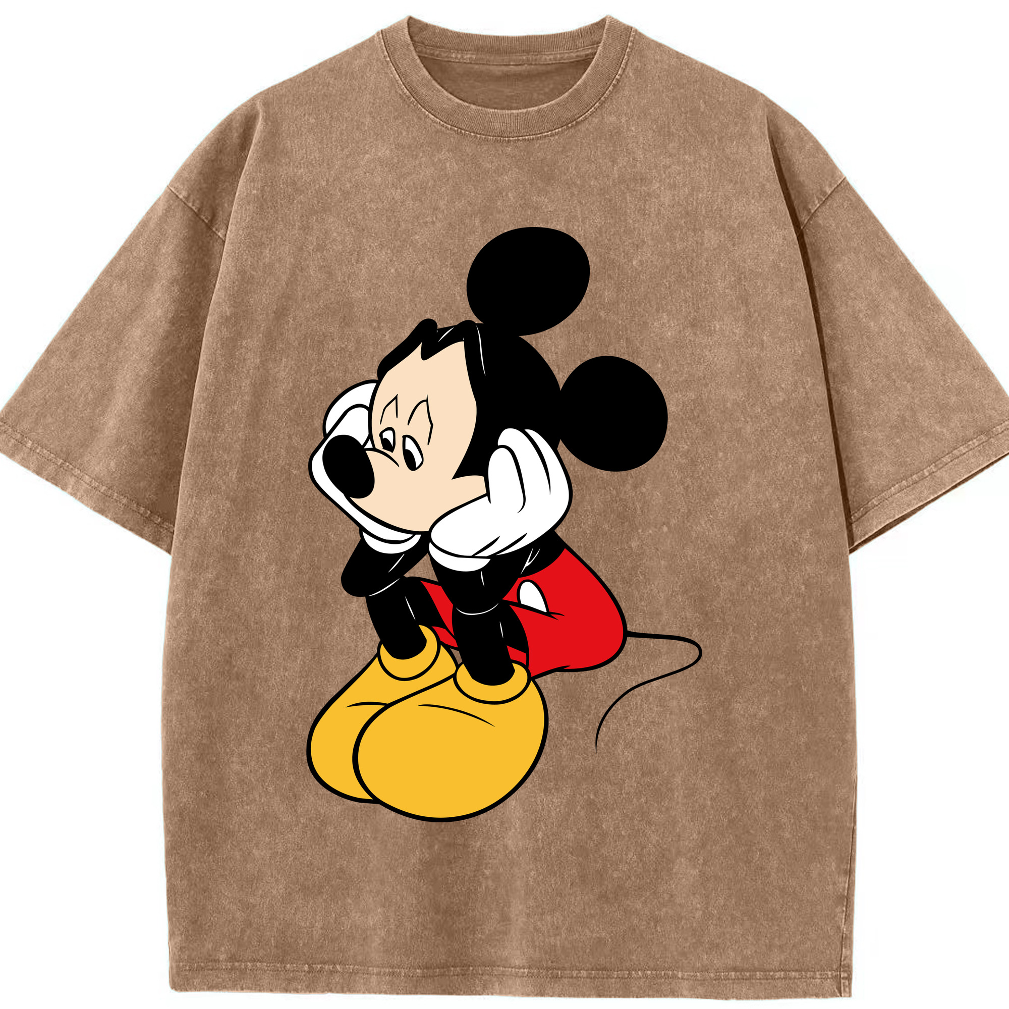 （画像用） ミッキーマウス Mickey Mouse 綿100% ヴィンテージ風 半袖Tシャツ（フロントプリント）