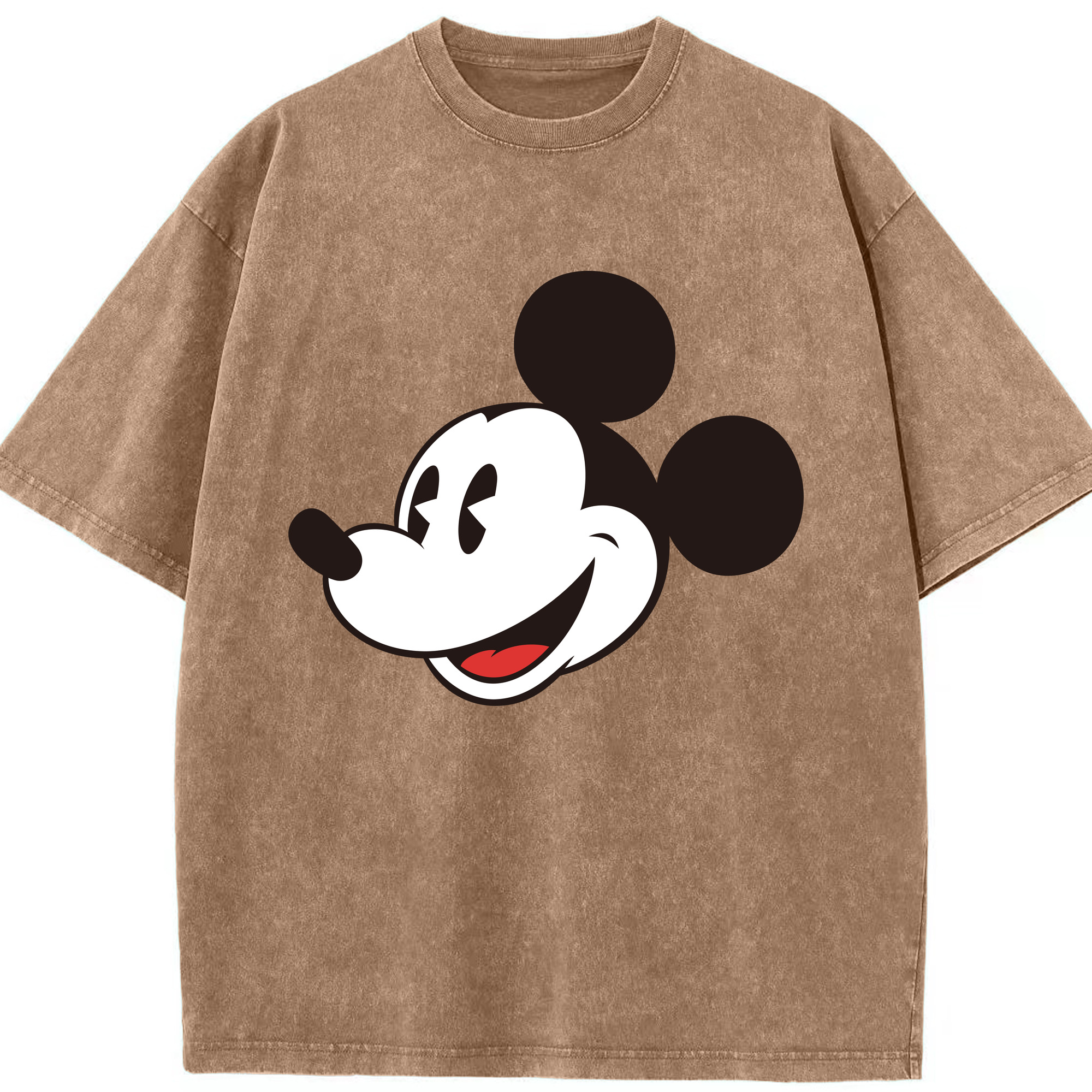 （画像用） ミッキーマウス Mickey Mouse 綿100% ヴィンテージ風 半袖Tシャツ（フロントプリント）