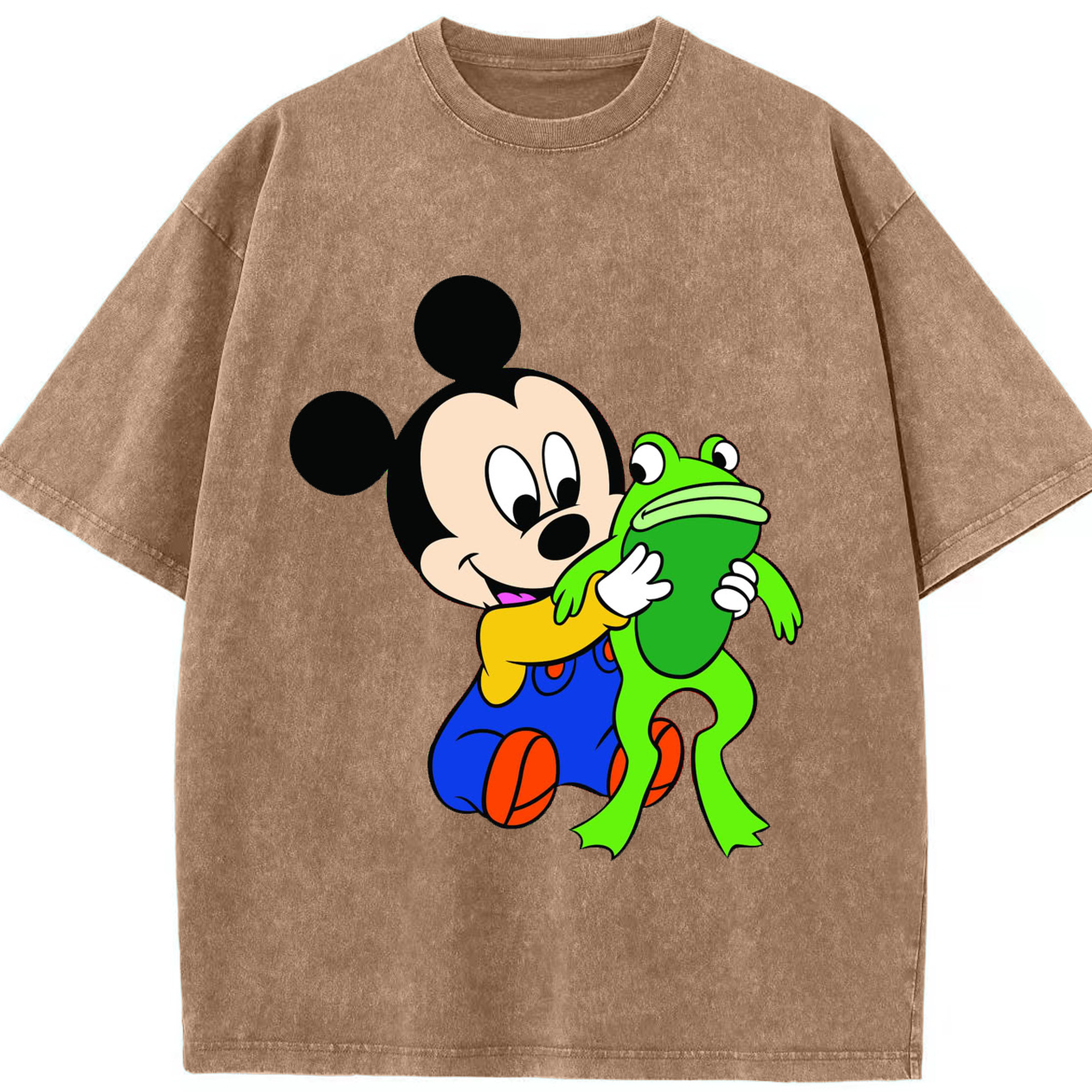 （画像用） ミッキーマウス Mickey Mouse 綿100% ヴィンテージ風 半袖Tシャツ（フロントプリント）
