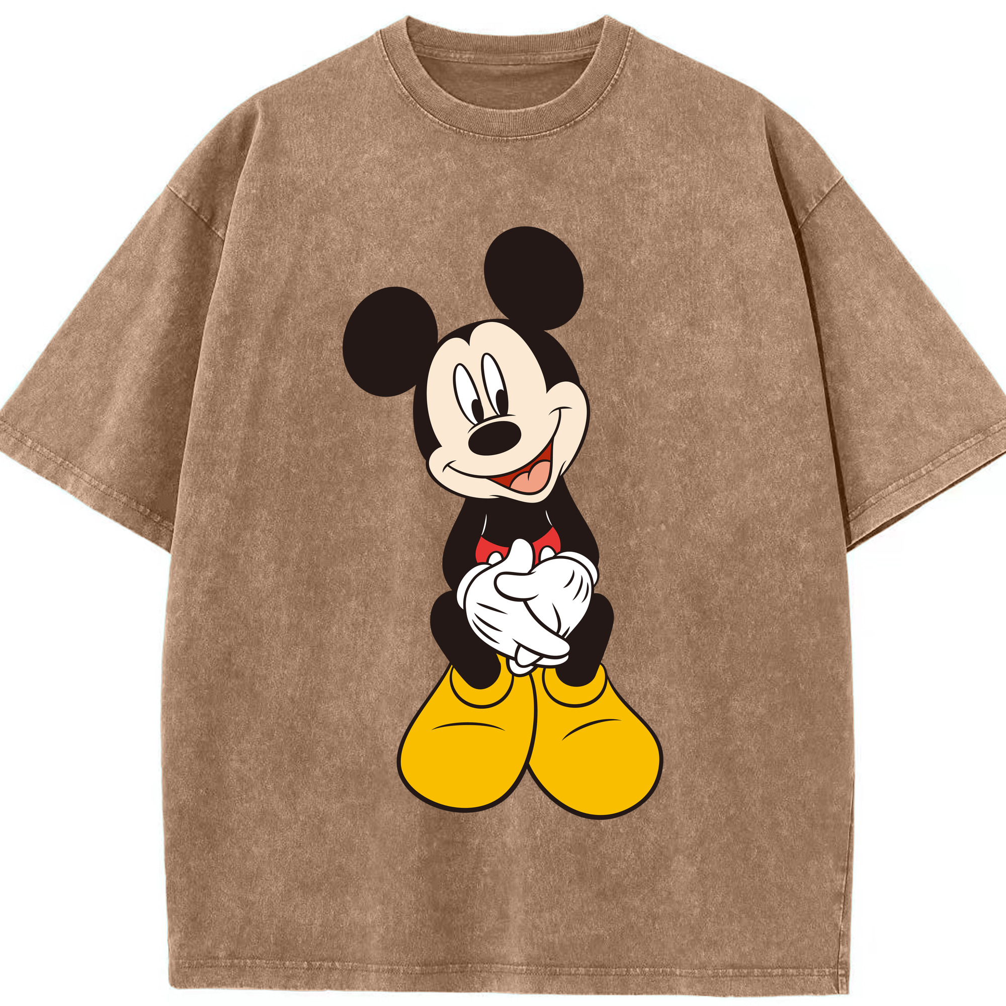 （画像用） ミッキーマウス Mickey Mouse 綿100% ヴィンテージ風 半袖Tシャツ（フロントプリント）