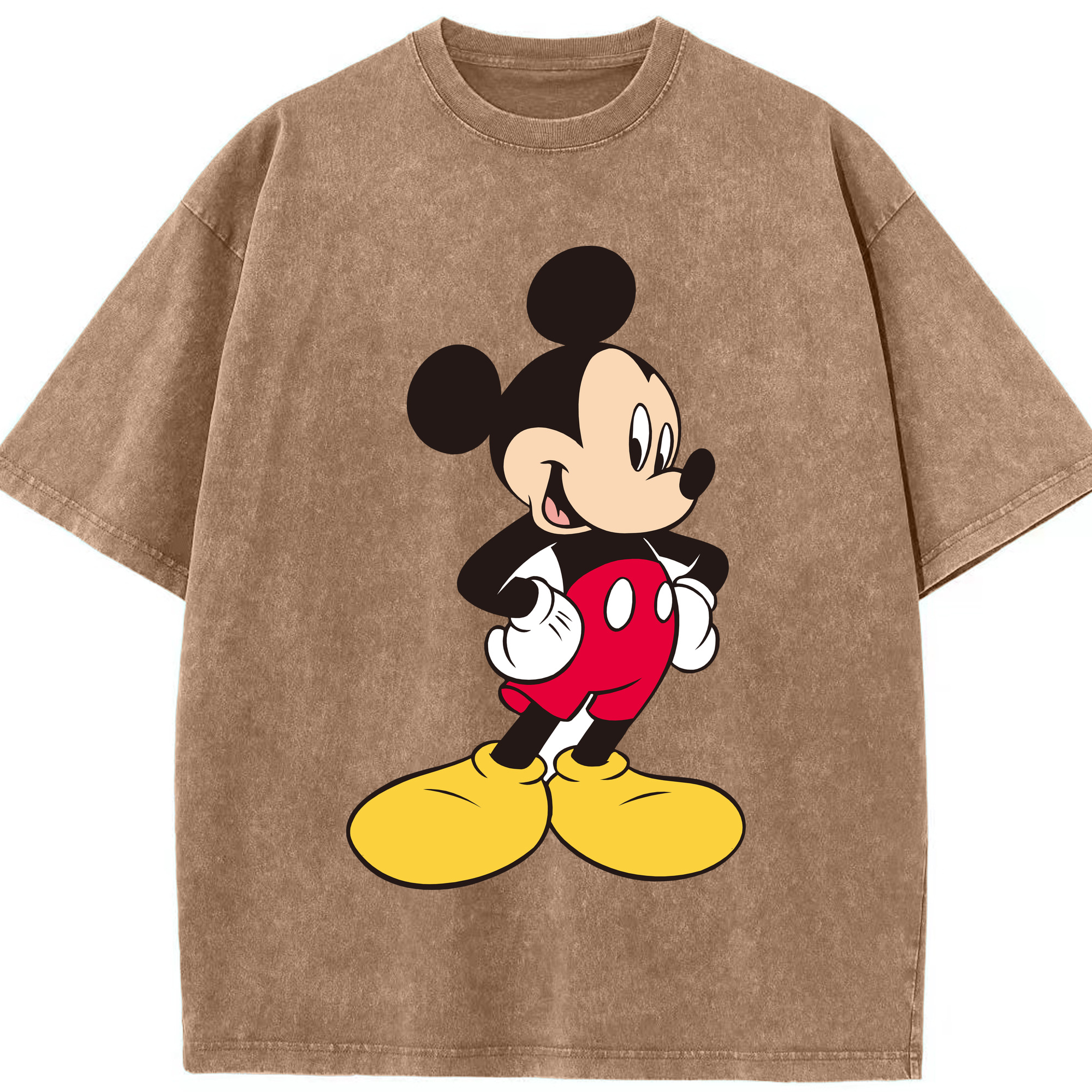 （画像用） ミッキーマウス Mickey Mouse 綿100% ヴィンテージ風 半袖Tシャツ（フロントプリント）