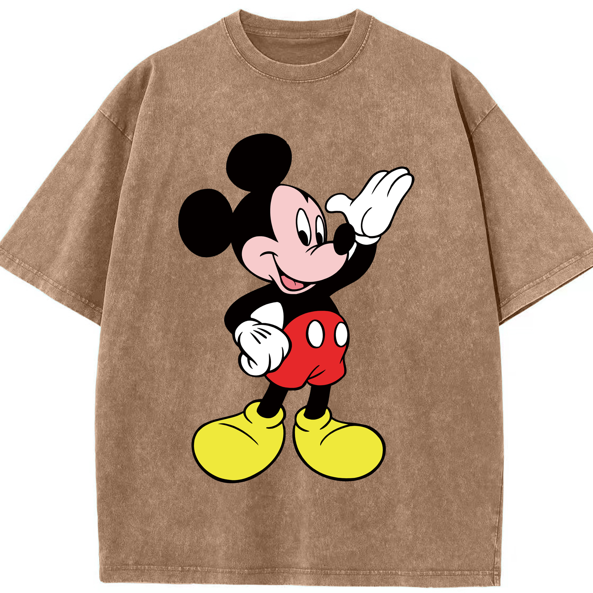 （画像用） ミッキーマウス Mickey Mouse 綿100% ヴィンテージ風 半袖Tシャツ（フロントプリント）