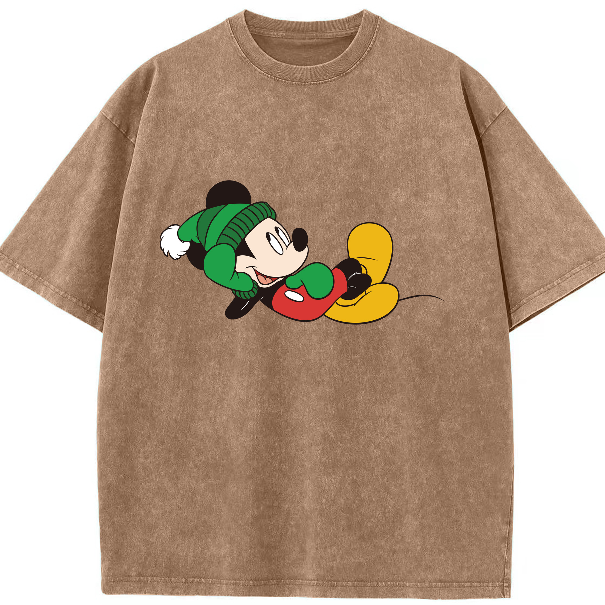 （画像用） ミッキーマウス Mickey Mouse 綿100% ヴィンテージ風 半袖Tシャツ（フロントプリント）