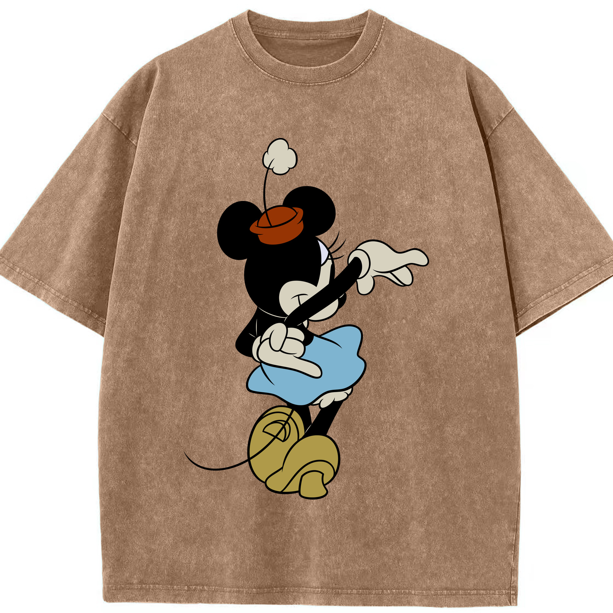 （画像用） ミッキーマウス Mickey Mouse 綿100% ヴィンテージ風 半袖Tシャツ（フロントプリント）