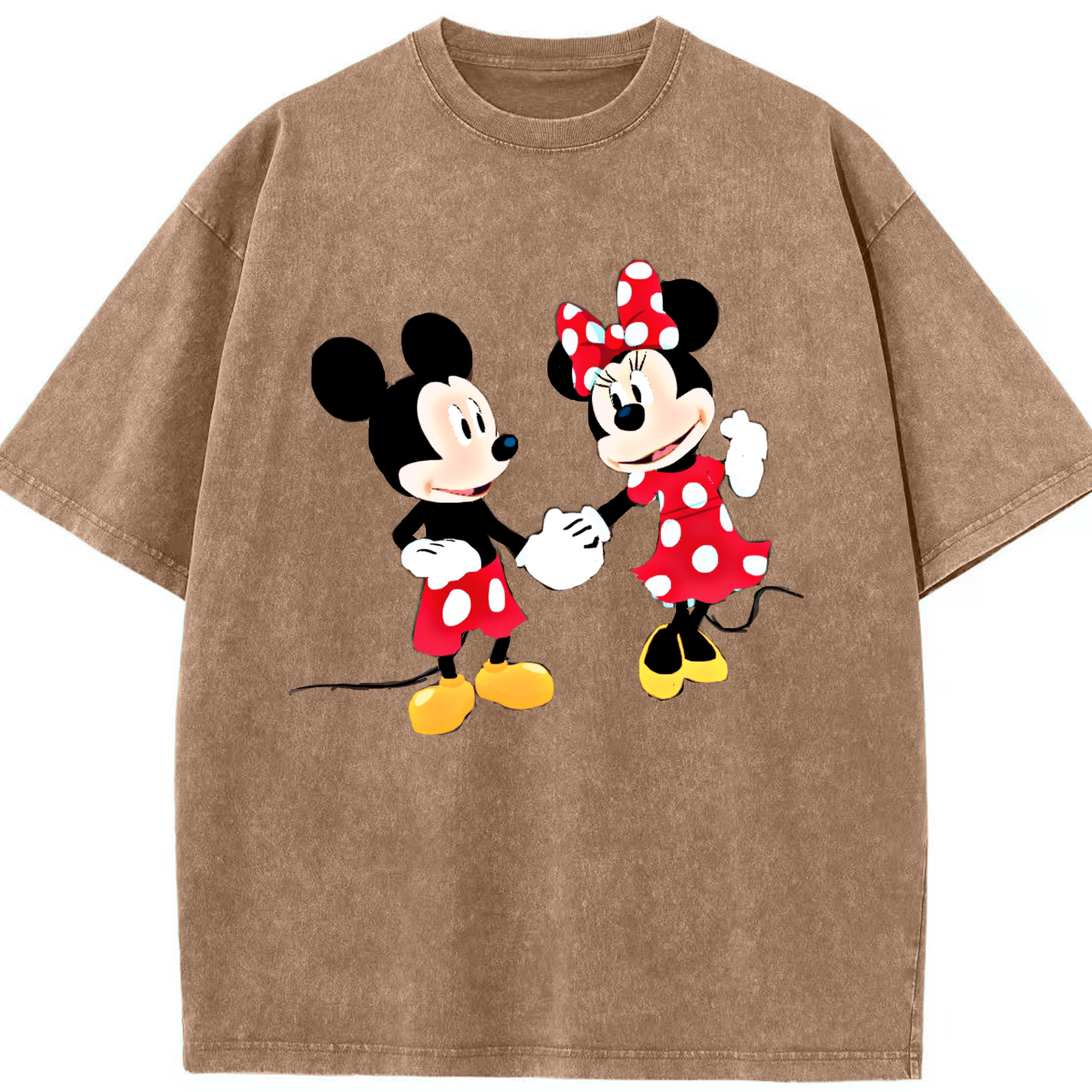 （画像用） ミッキーマウス Mickey Mouse 綿100% ヴィンテージ風 半袖Tシャツ（フロントプリント）