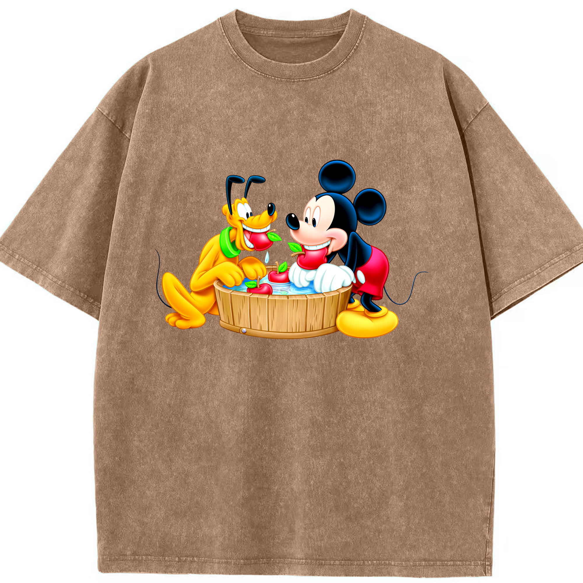 （画像用） ミッキーマウス Mickey Mouse 綿100% ヴィンテージ風 半袖Tシャツ（フロントプリント）