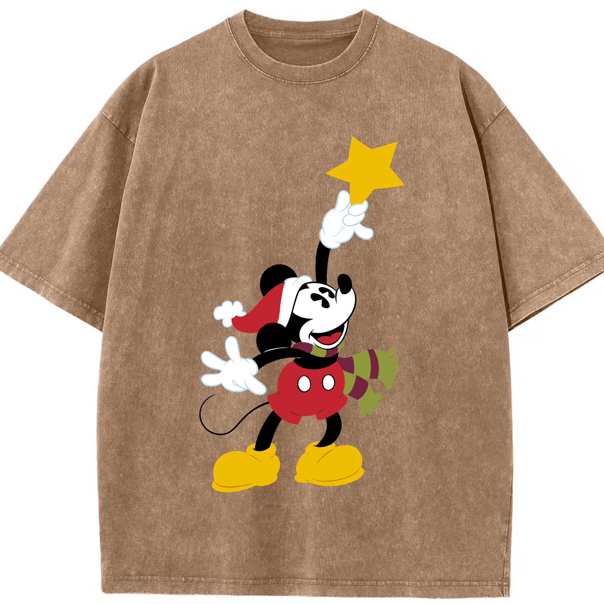 （画像用） ミッキーマウス Mickey Mouse 綿100% ヴィンテージ風 半袖Tシャツ（フロントプリント）
