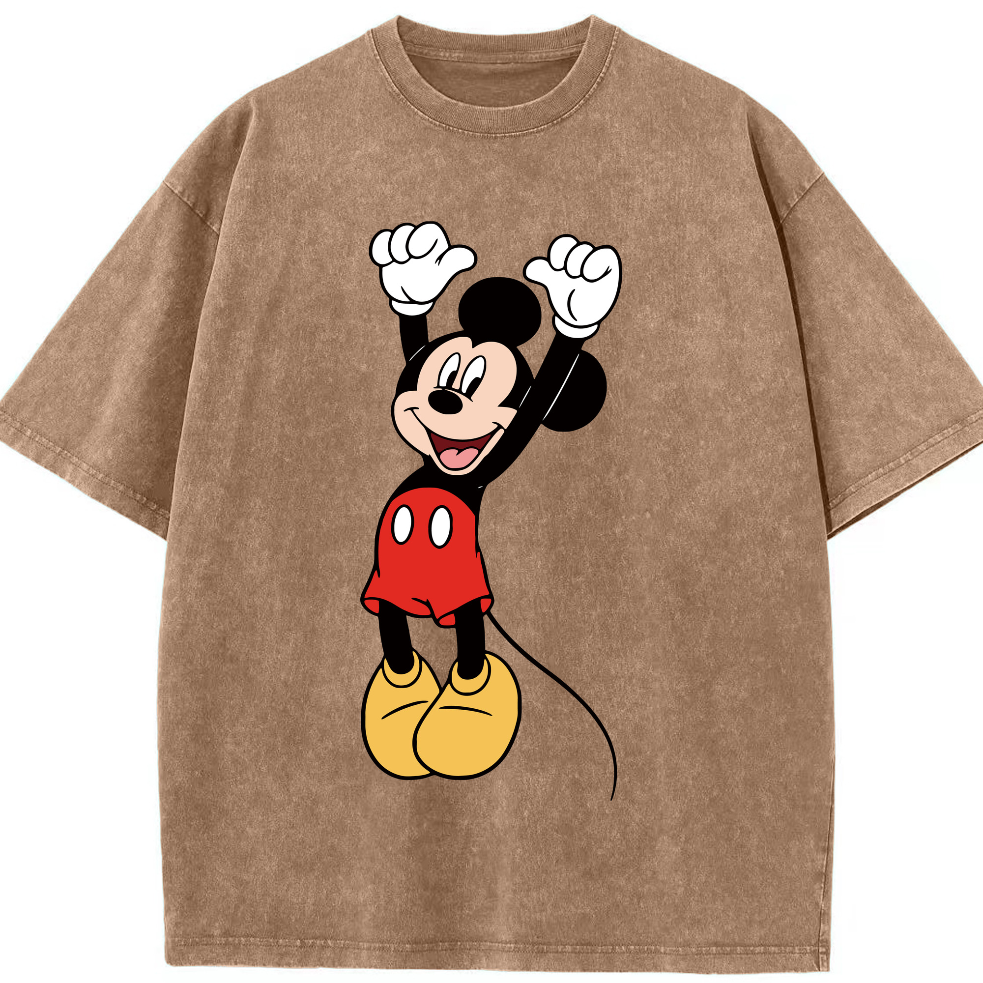 （画像用） ミッキーマウス Mickey Mouse 綿100% ヴィンテージ風 半袖Tシャツ（フロントプリント）