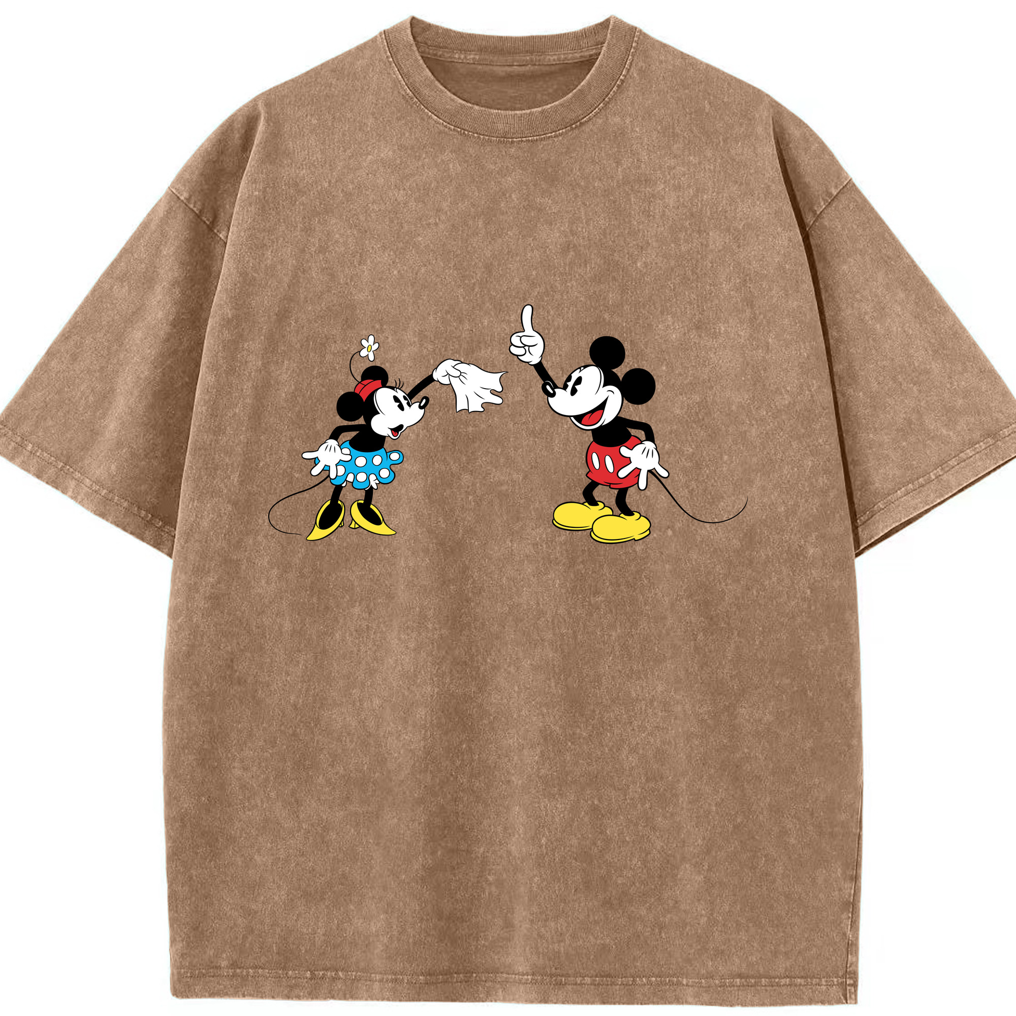 （画像用） ミッキーマウス Mickey Mouse 綿100% ヴィンテージ風 半袖Tシャツ（フロントプリント）