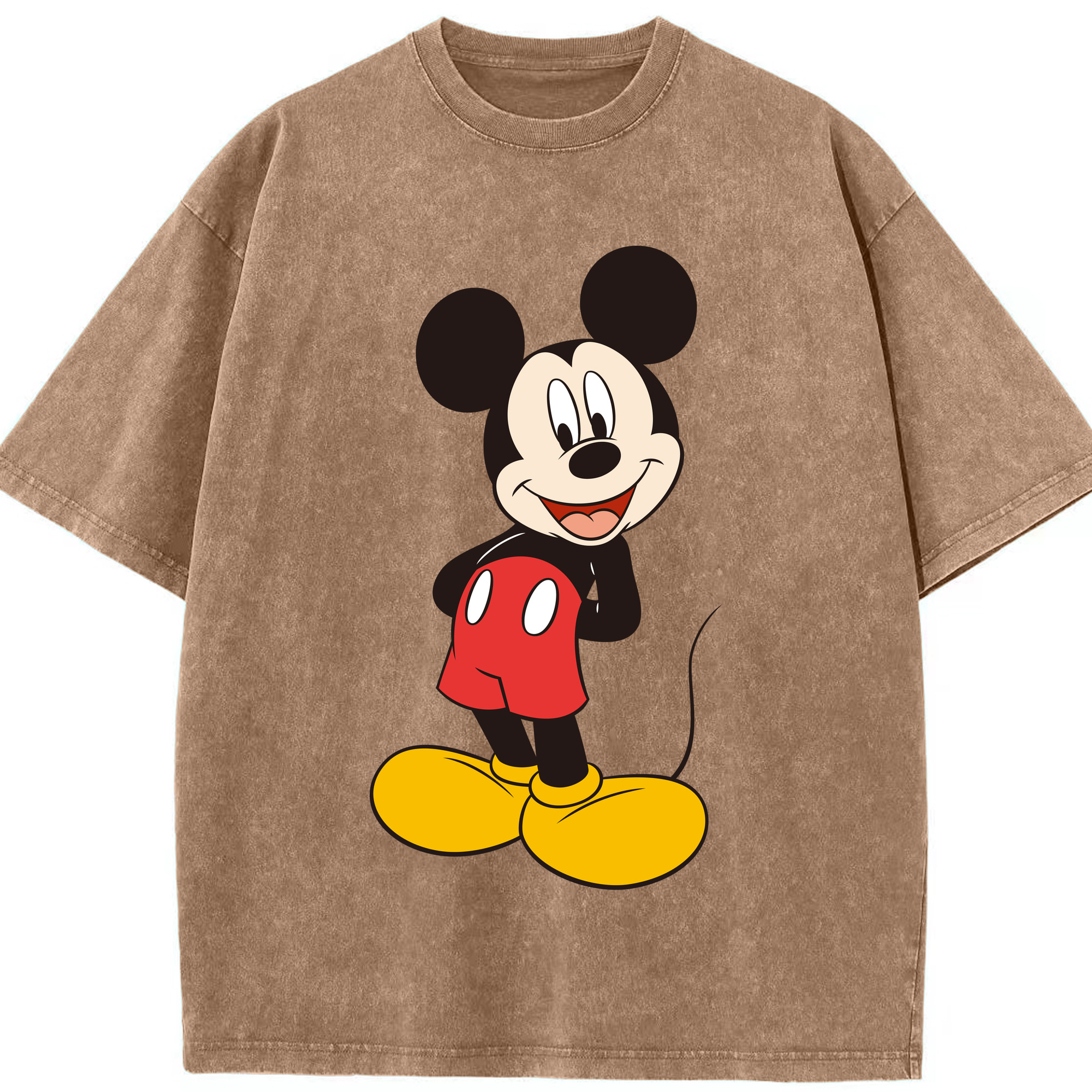 （画像用） ミッキーマウス Mickey Mouse 綿100% ヴィンテージ風 半袖Tシャツ（フロントプリント）