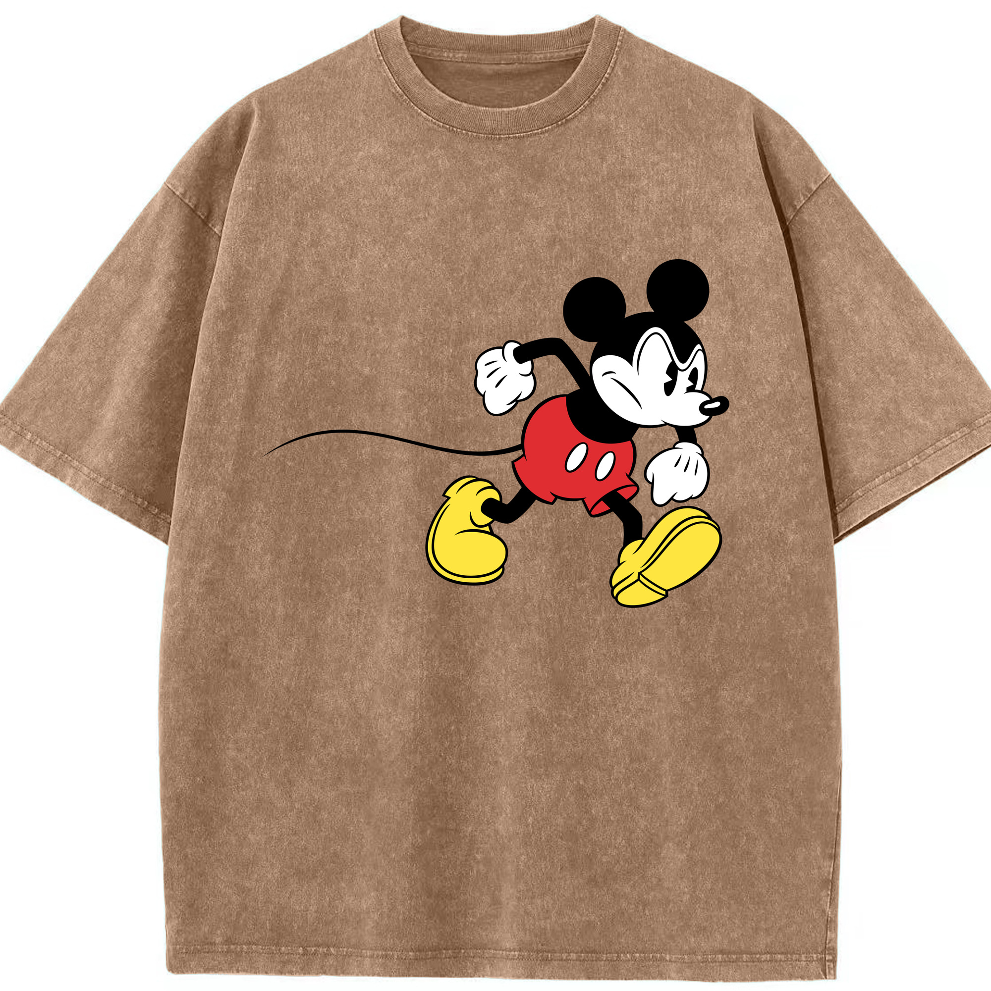 （画像用） ミッキーマウス Mickey Mouse 綿100% ヴィンテージ風 半袖Tシャツ（フロントプリント）
