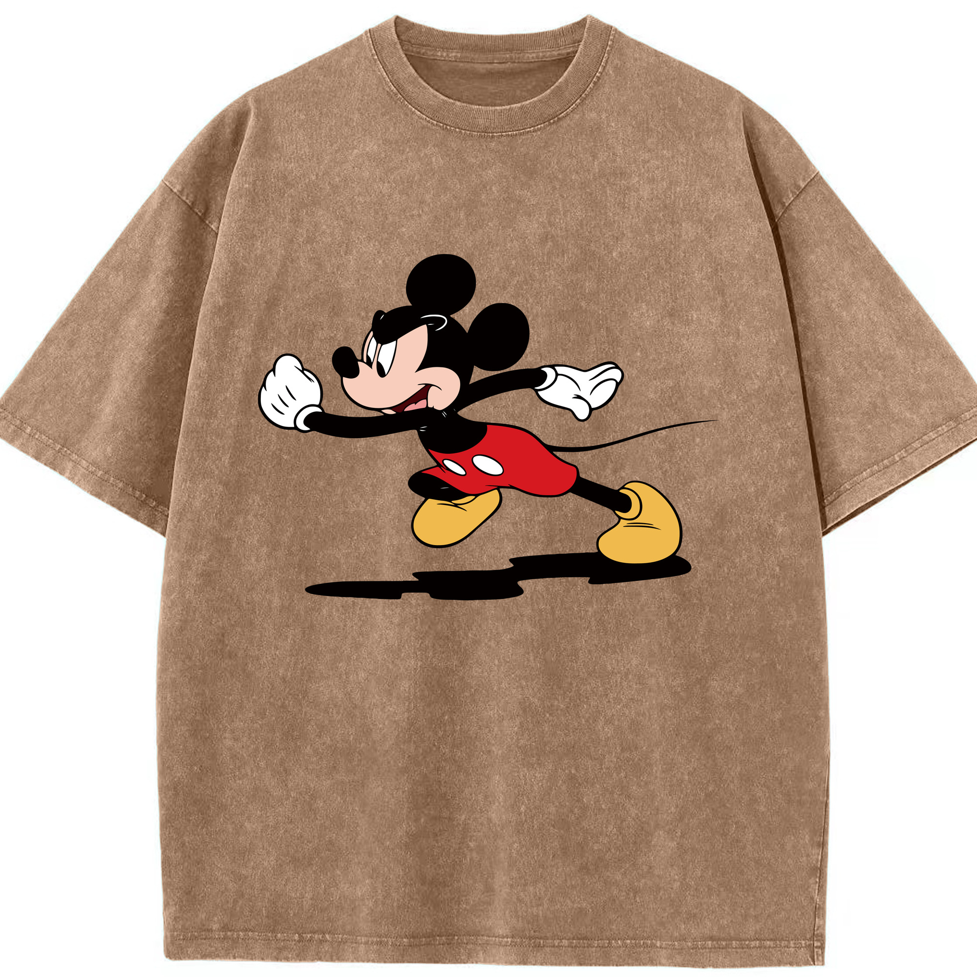 （画像用） ミッキーマウス Mickey Mouse 綿100% ヴィンテージ風 半袖Tシャツ（フロントプリント）