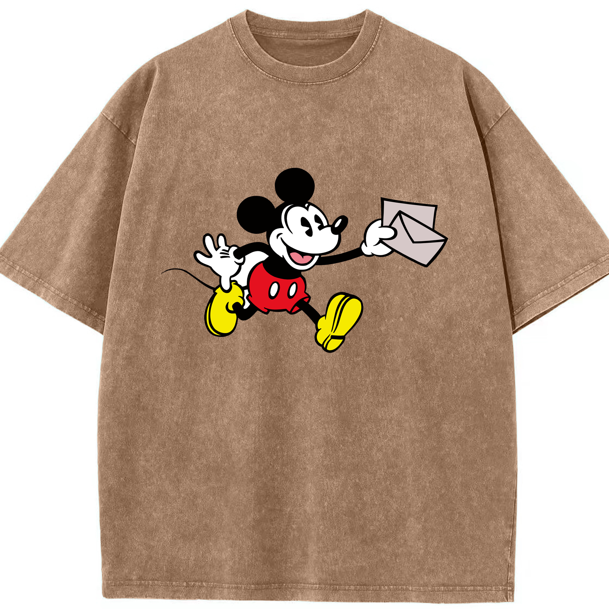（画像用） ミッキーマウス Mickey Mouse 綿100% ヴィンテージ風 半袖Tシャツ（フロントプリント）