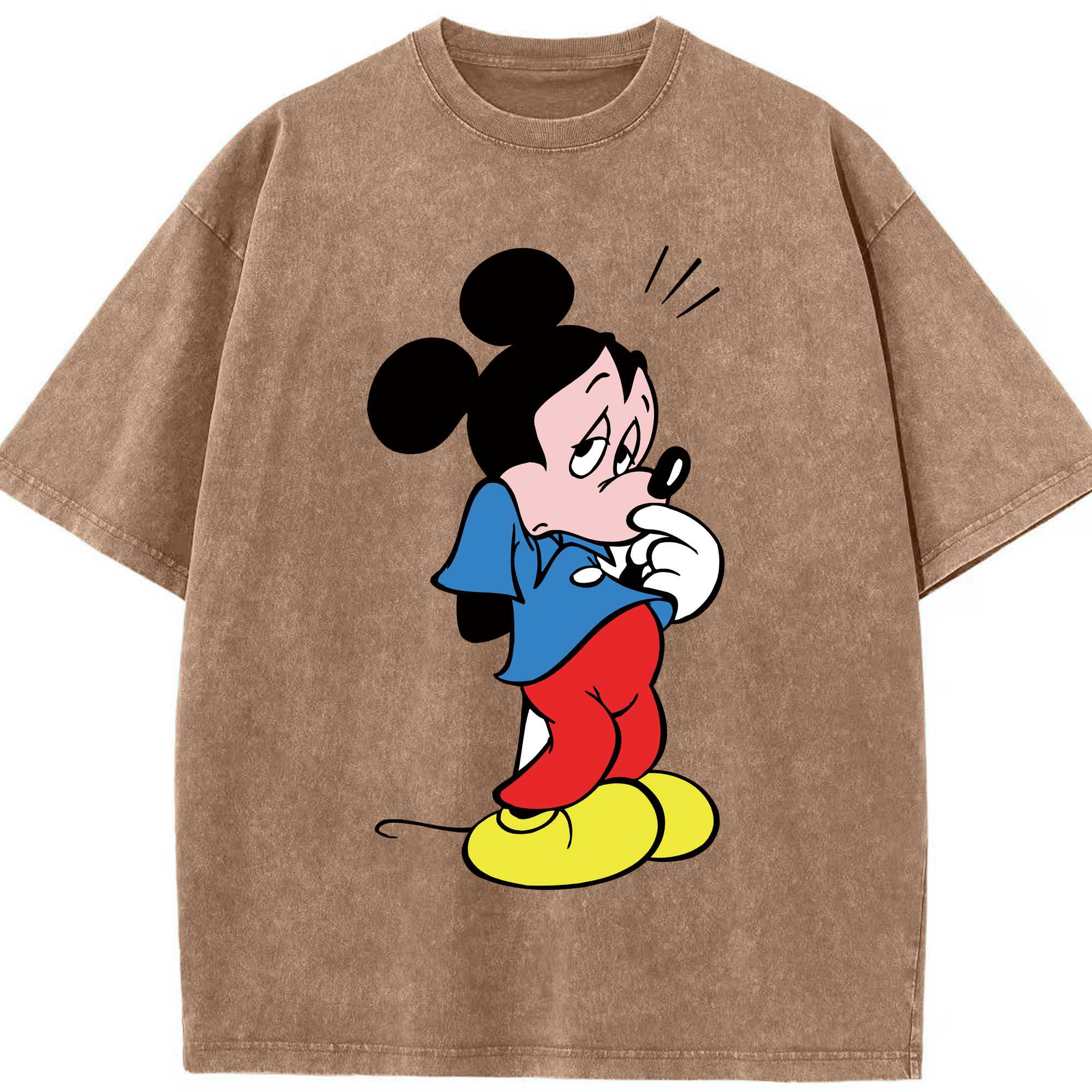 （画像用） ミッキーマウス Mickey Mouse 綿100% ヴィンテージ風 半袖Tシャツ（フロントプリント）