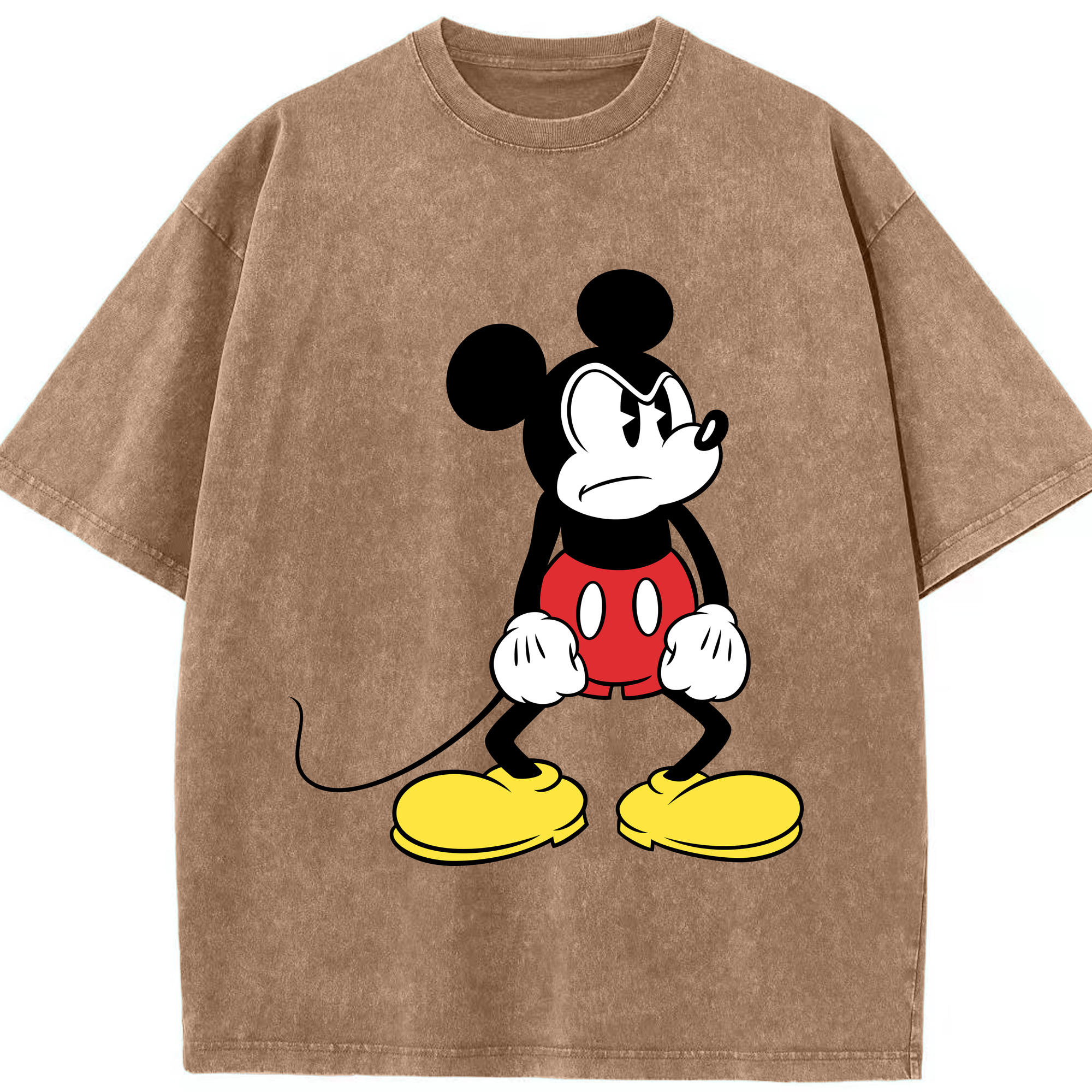 （画像用） ミッキーマウス Mickey Mouse 綿100% ヴィンテージ風 半袖Tシャツ（フロントプリント）