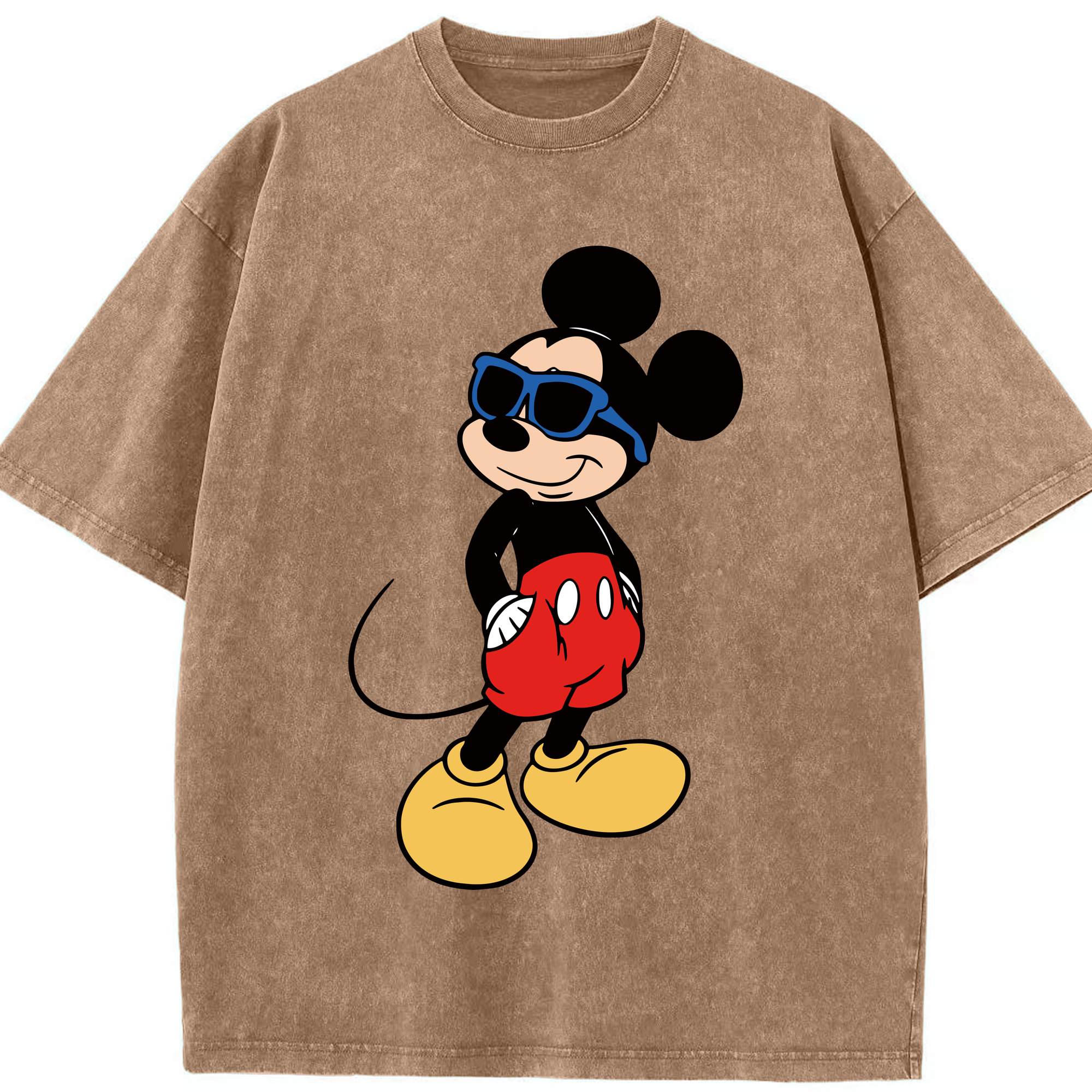 （画像用） ミッキーマウス Mickey Mouse 綿100% ヴィンテージ風 半袖Tシャツ（フロントプリント）