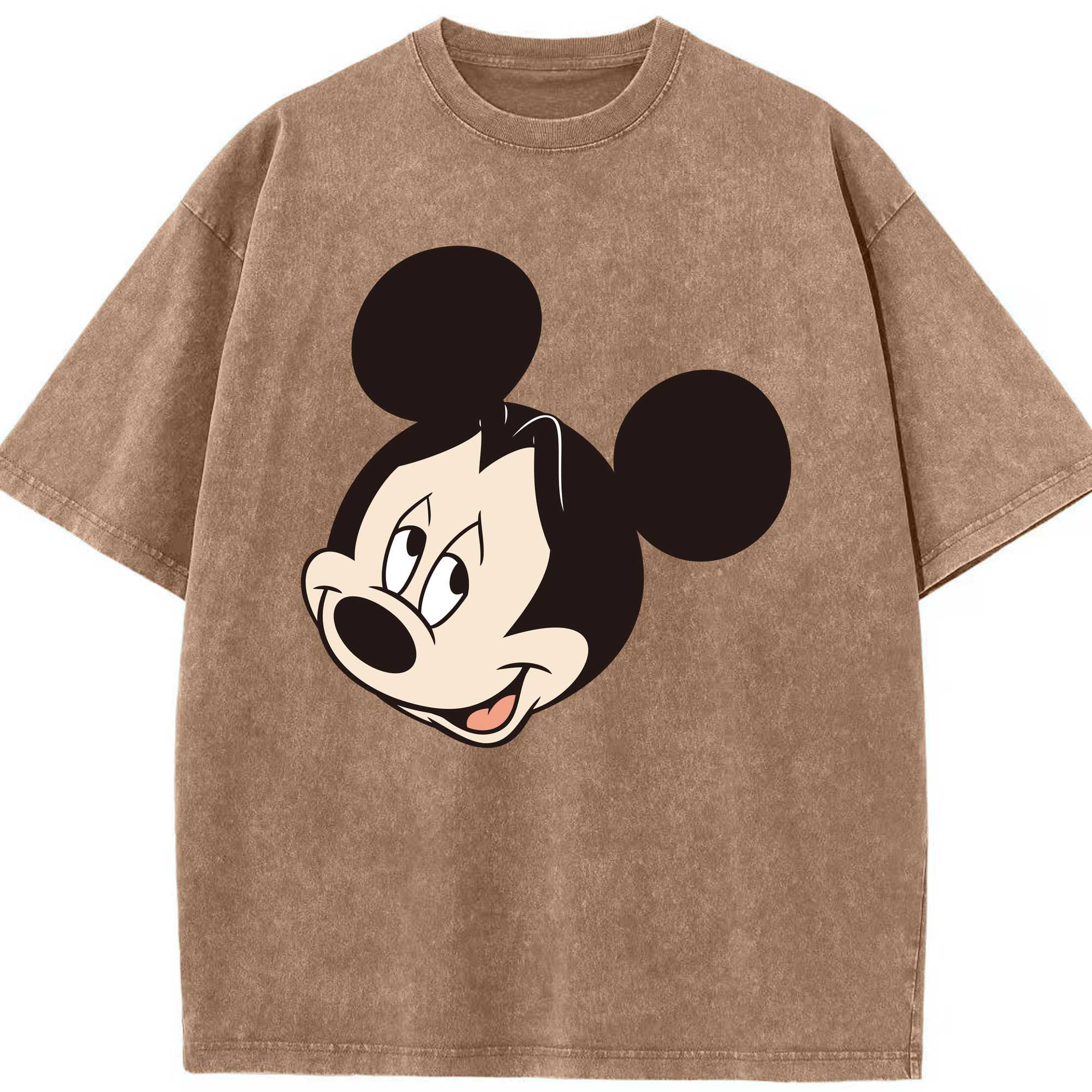 （画像用） ミッキーマウス Mickey Mouse 綿100% ヴィンテージ風 半袖Tシャツ（フロントプリント）