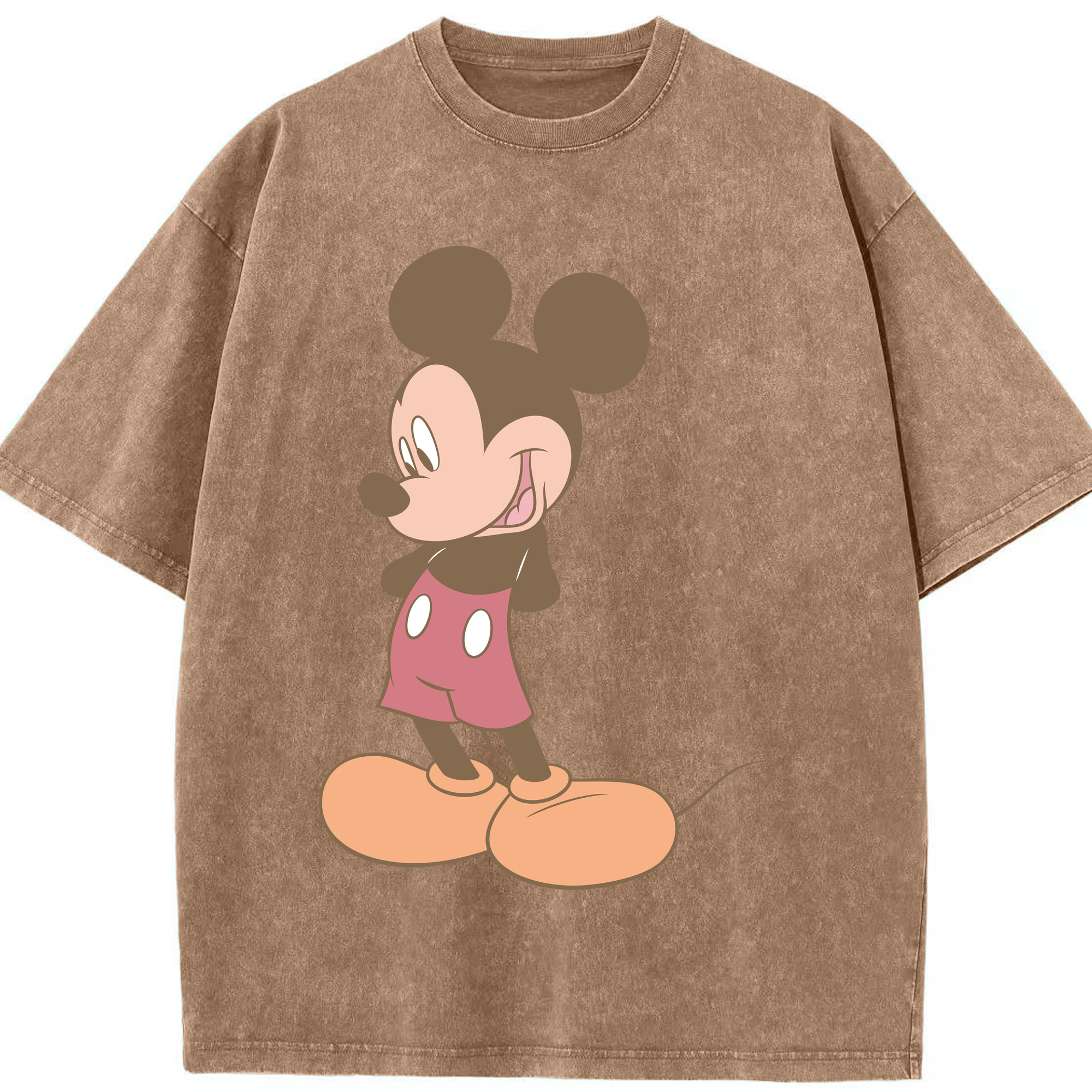 （画像用） ミッキーマウス Mickey Mouse 綿100% ヴィンテージ風 半袖Tシャツ（フロントプリント）