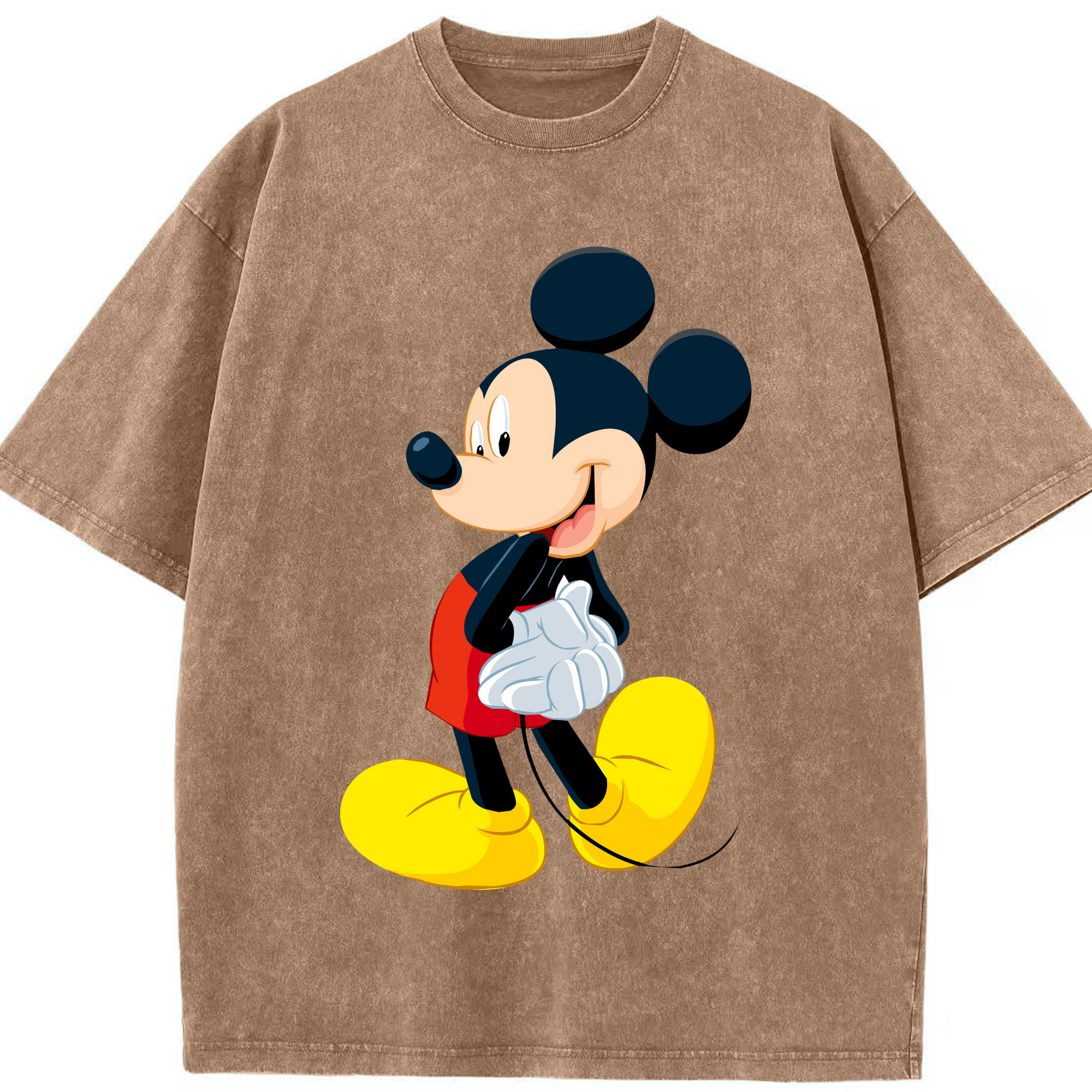 （画像用） ミッキーマウス Mickey Mouse 綿100% ヴィンテージ風 半袖Tシャツ（フロントプリント）