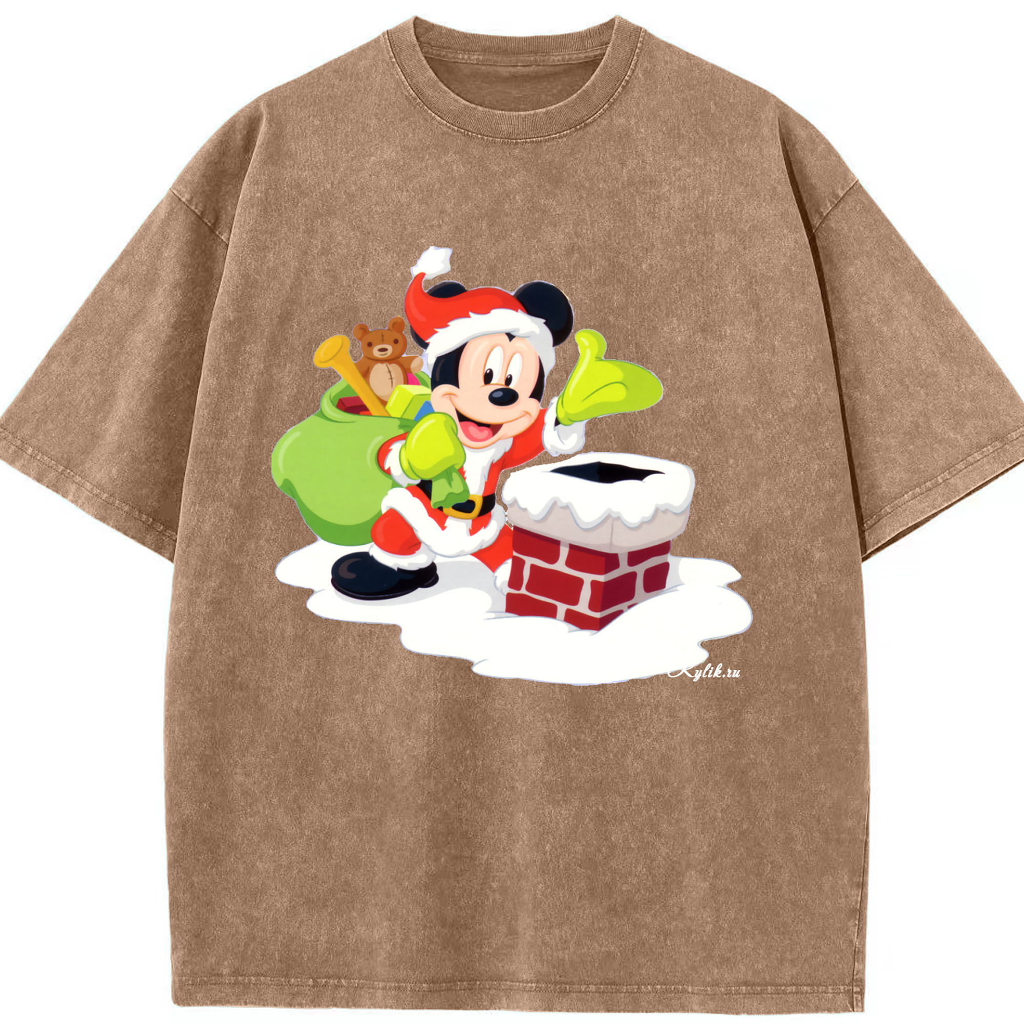 （画像用） ミッキーマウス Mickey Mouse 綿100% ヴィンテージ風 半袖Tシャツ（フロントプリント）