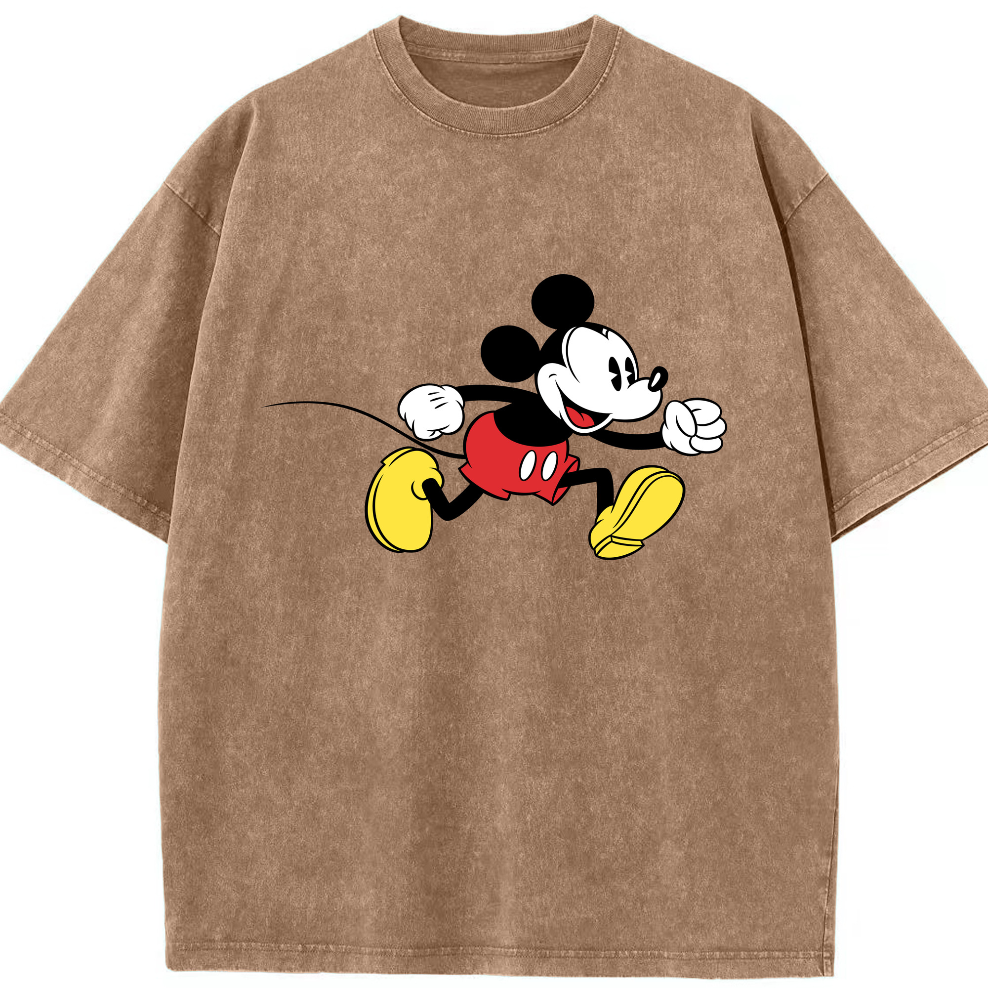 （画像用） ミッキーマウス Mickey Mouse 綿100% ヴィンテージ風 半袖Tシャツ（フロントプリント）