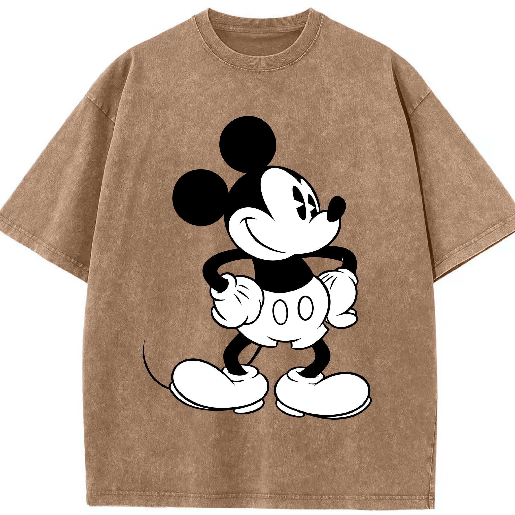 （画像用） ミッキーマウス Mickey Mouse 綿100% ヴィンテージ風 半袖Tシャツ（フロントプリント）