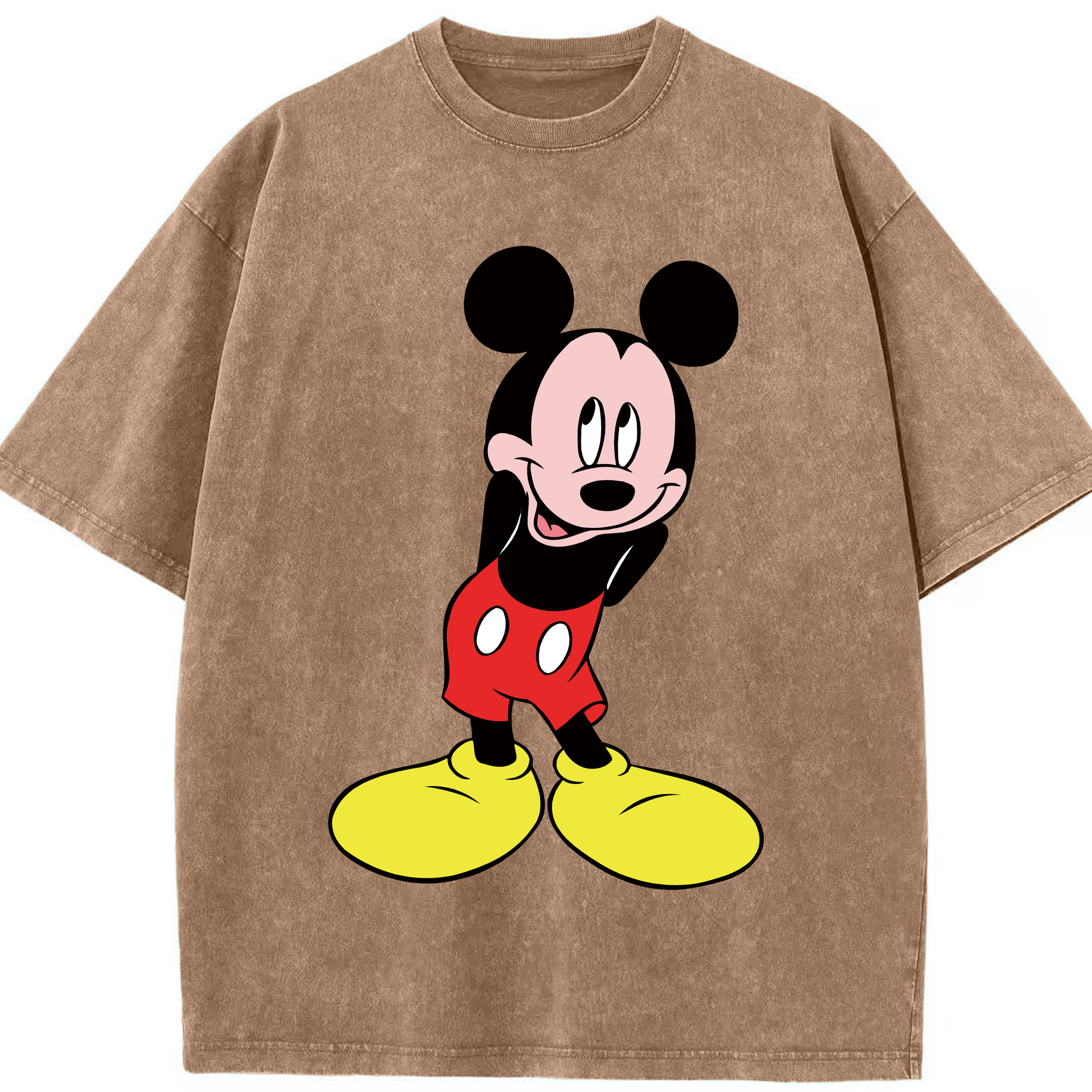 （画像用） ミッキーマウス Mickey Mouse 綿100% ヴィンテージ風 半袖Tシャツ（フロントプリント）