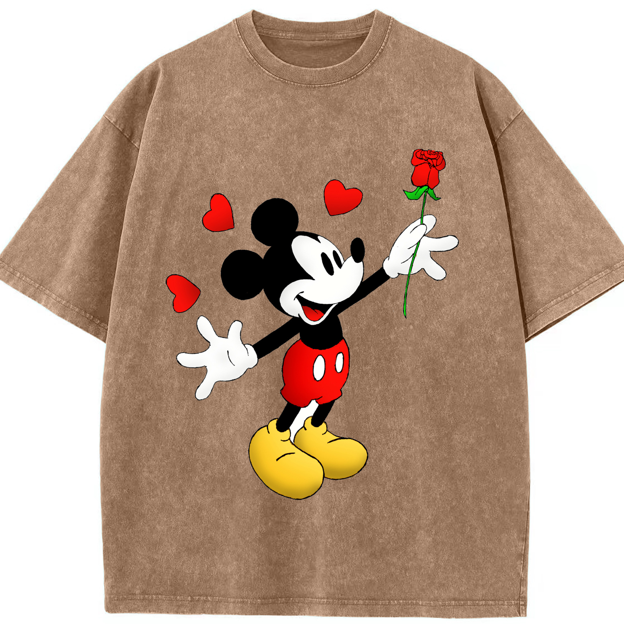 （画像用） ミッキーマウス Mickey Mouse 綿100% ヴィンテージ風 半袖Tシャツ（フロントプリント）