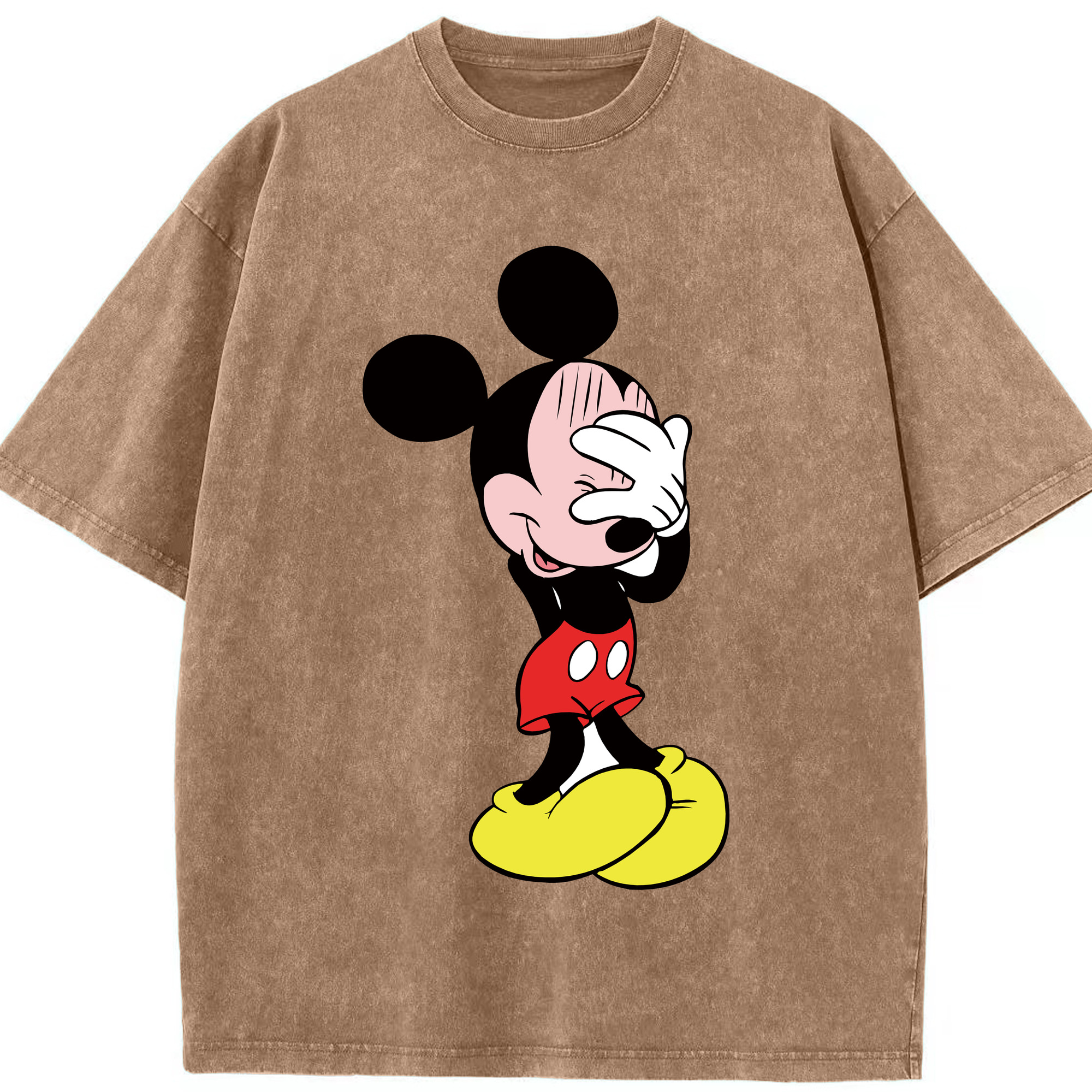 （画像用） ミッキーマウス Mickey Mouse 綿100% ヴィンテージ風 半袖Tシャツ（フロントプリント）