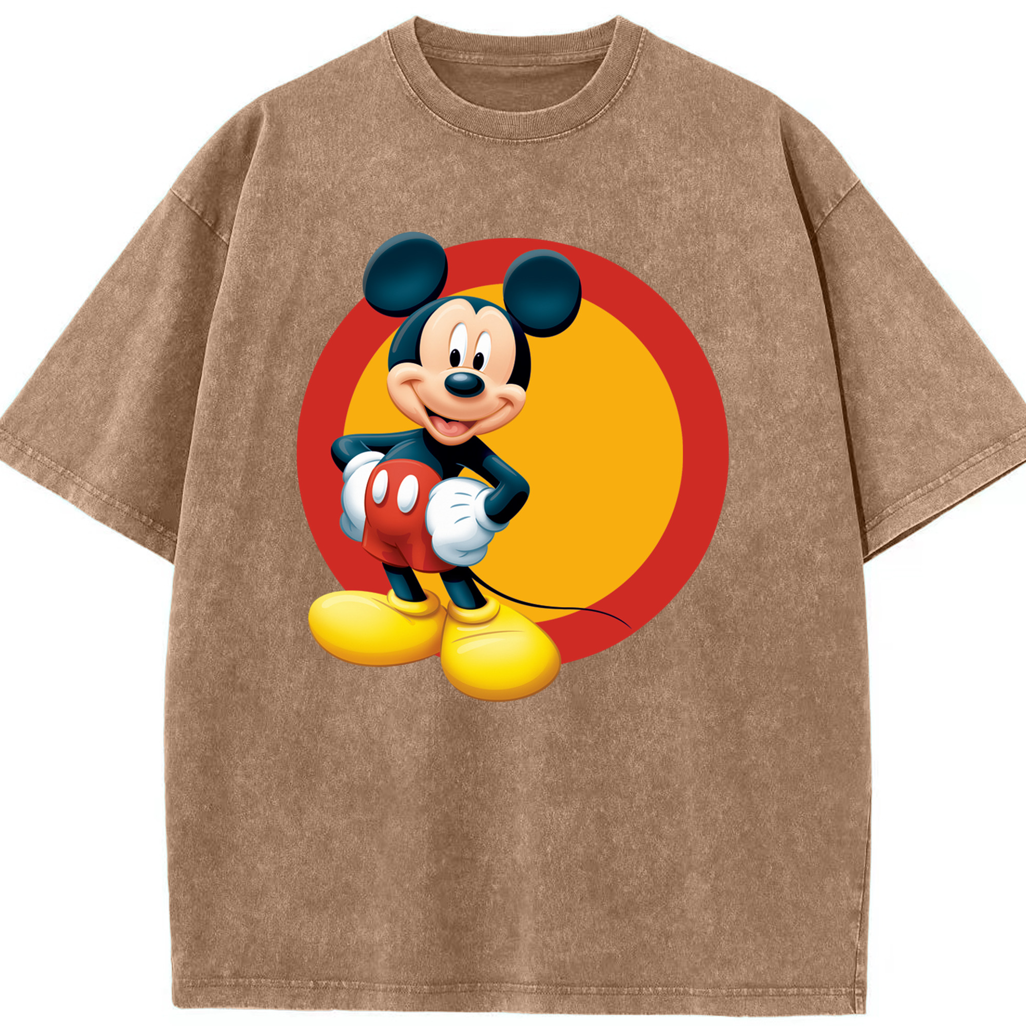 （画像用） ミッキーマウス Mickey Mouse 綿100% ヴィンテージ風 半袖Tシャツ（フロントプリント）