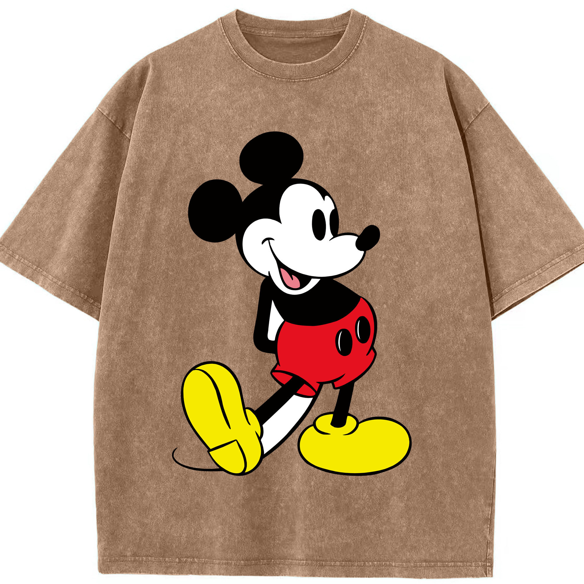 （画像用） ミッキーマウス Mickey Mouse 綿100% ヴィンテージ風 半袖Tシャツ（フロントプリント）