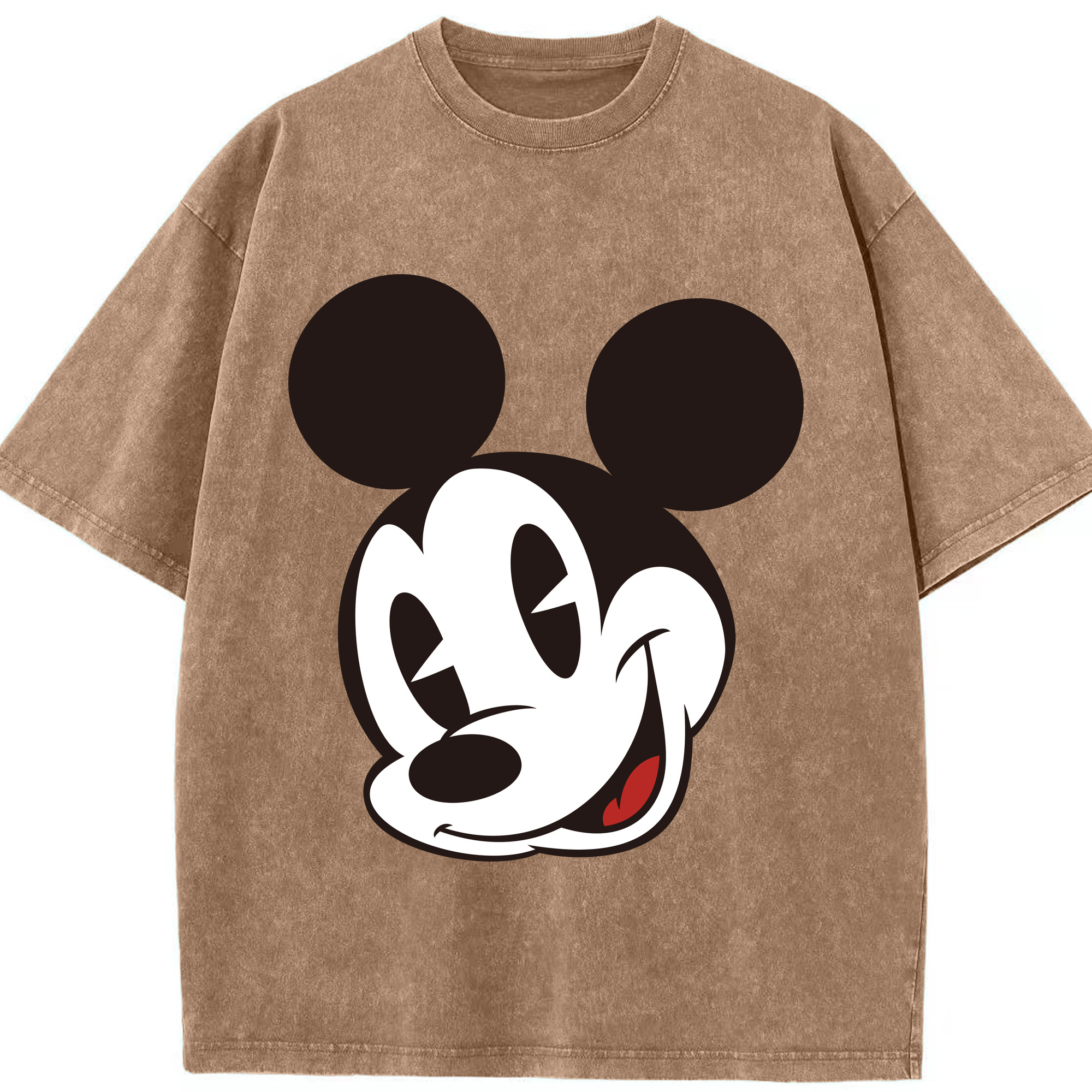 （画像用） ミッキーマウス Mickey Mouse 綿100% ヴィンテージ風 半袖Tシャツ（フロントプリント）