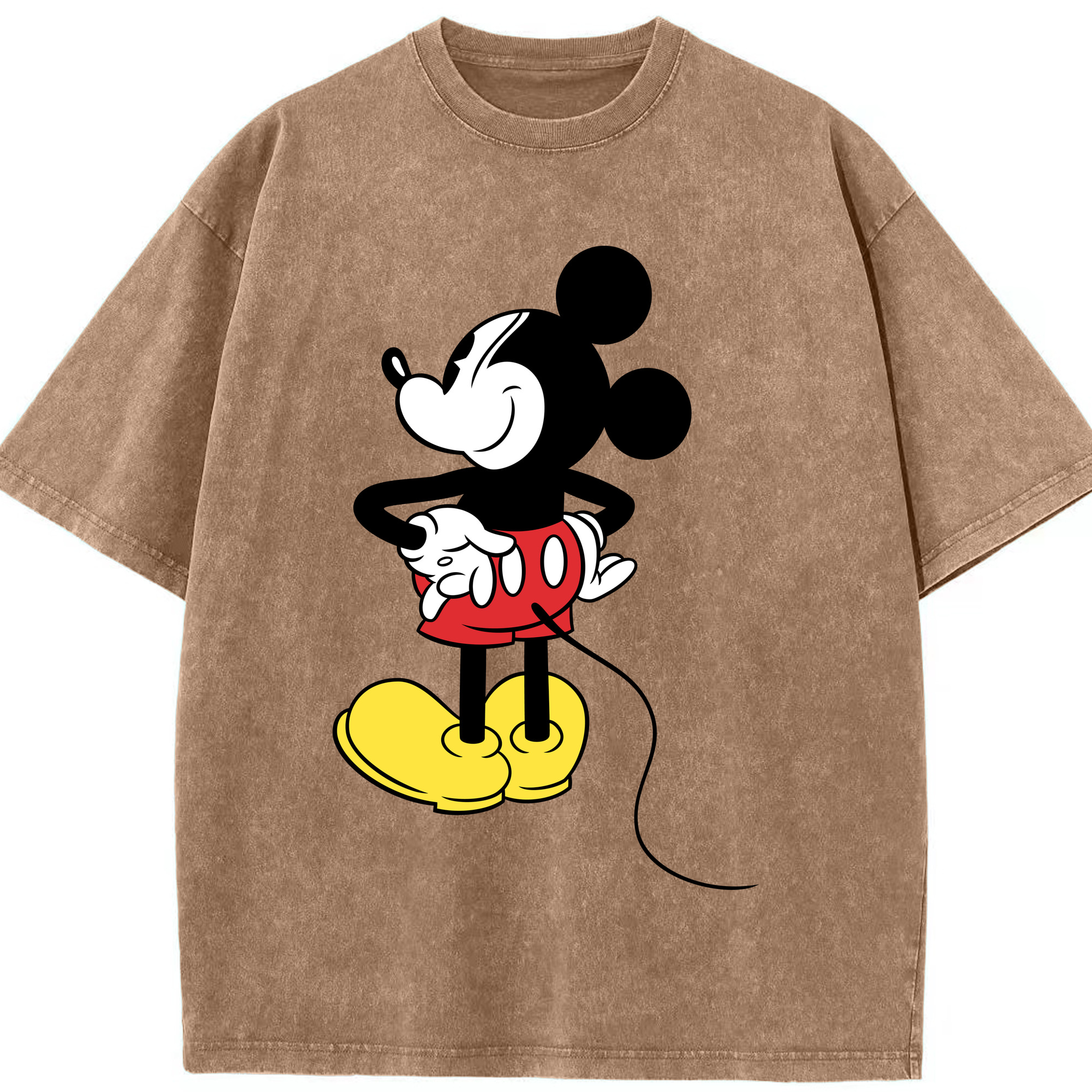 ミッキーマウス Mickey Mouse 綿100% ヴィンテージ風 半袖Tシャツ（フロントプリント）