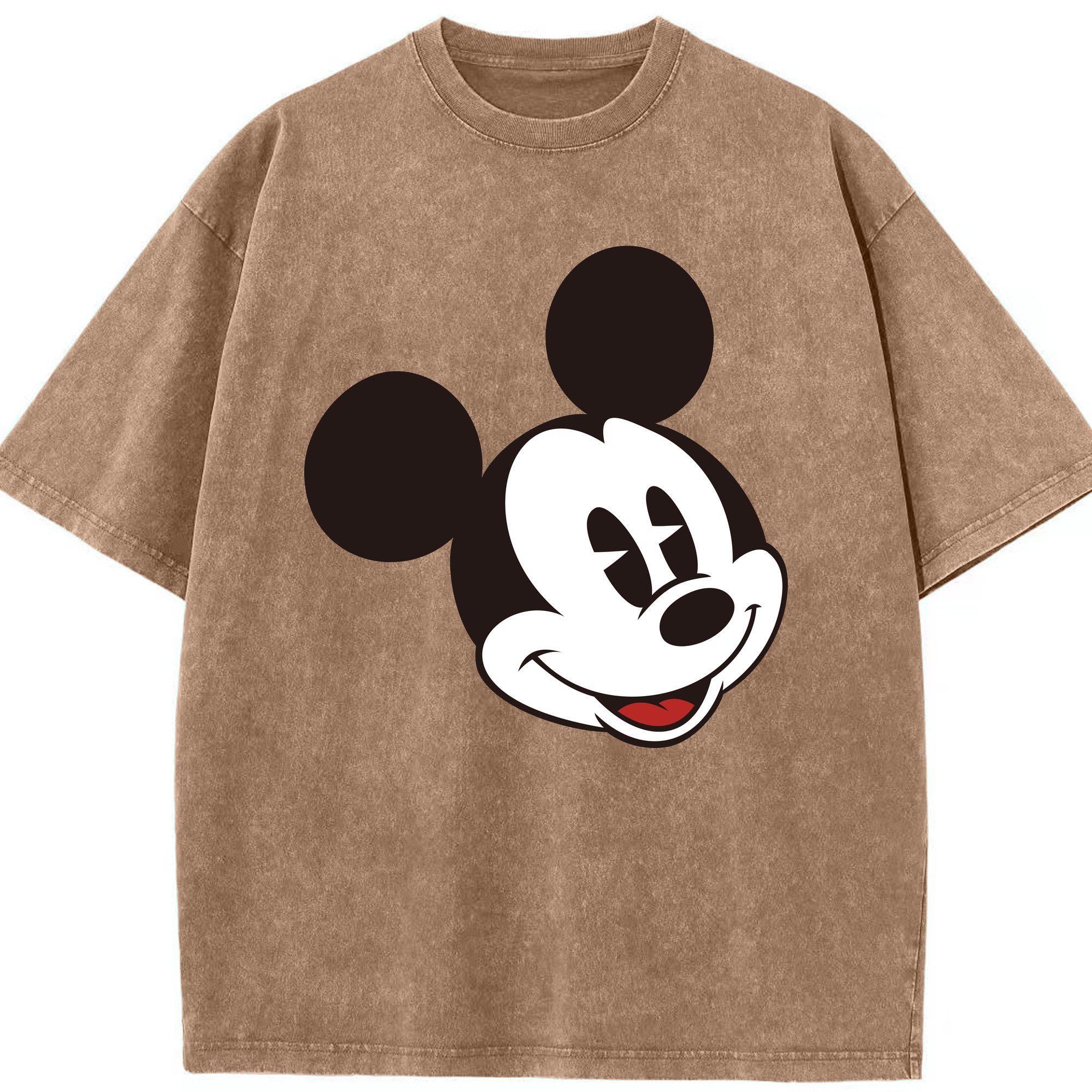 （画像用） ミッキーマウス Mickey Mouse 綿100% ヴィンテージ風 半袖Tシャツ（フロントプリント）