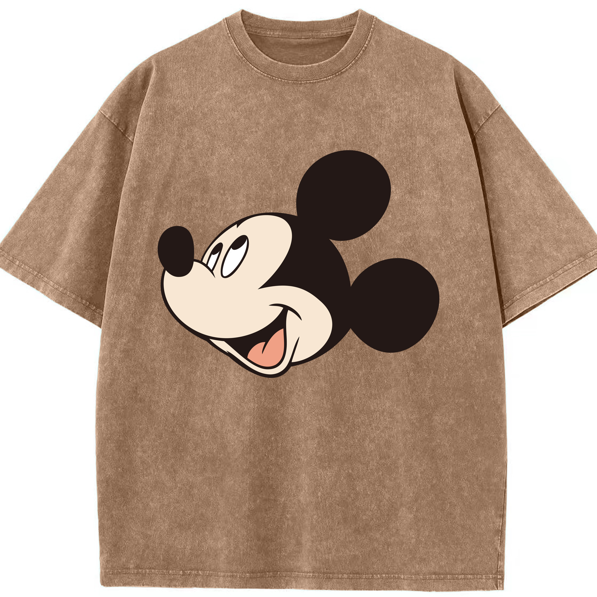 （画像用） ミッキーマウス Mickey Mouse 綿100% ヴィンテージ風 半袖Tシャツ（フロントプリント）