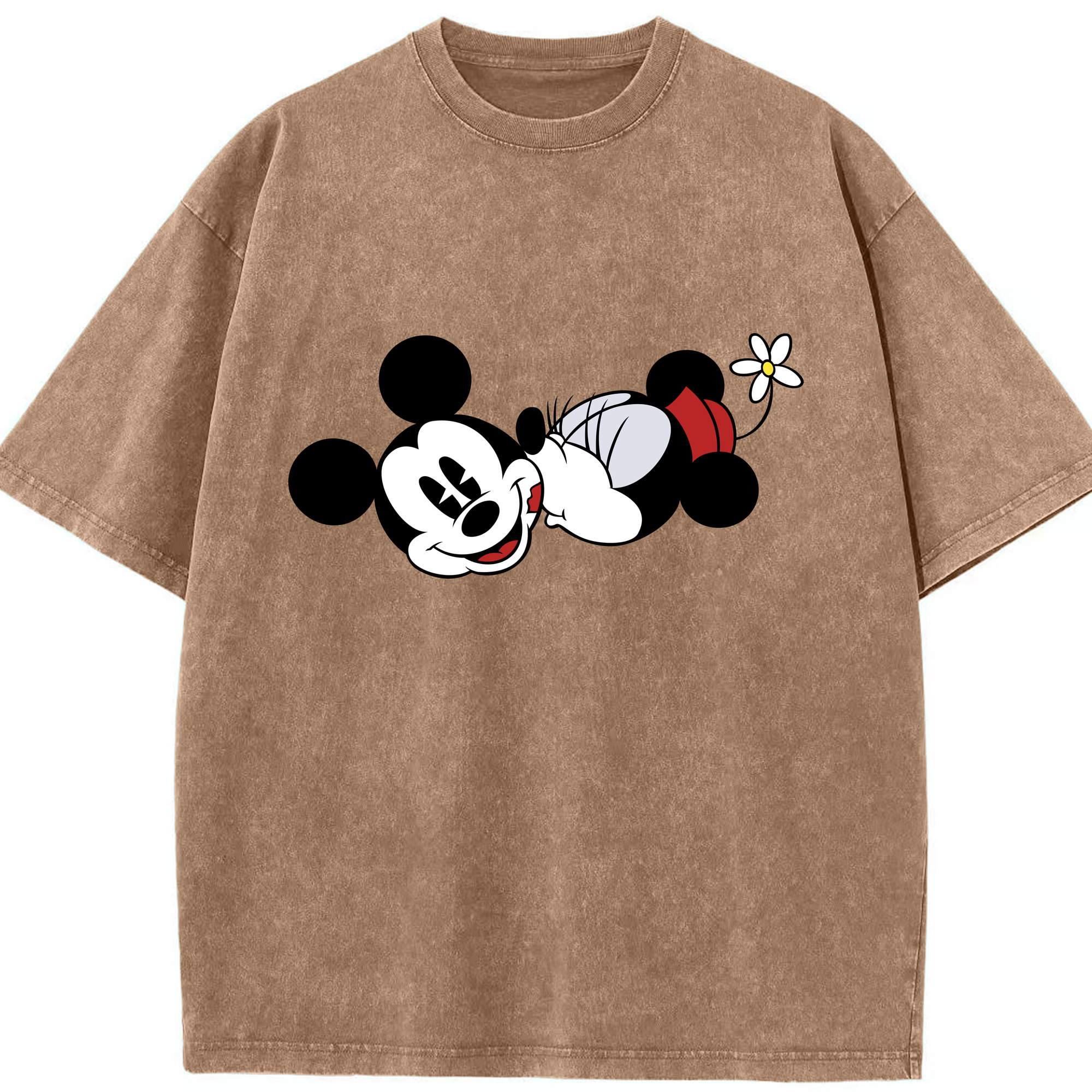 （画像用） ミッキーマウス Mickey Mouse 綿100% ヴィンテージ風 半袖Tシャツ（フロントプリント）
