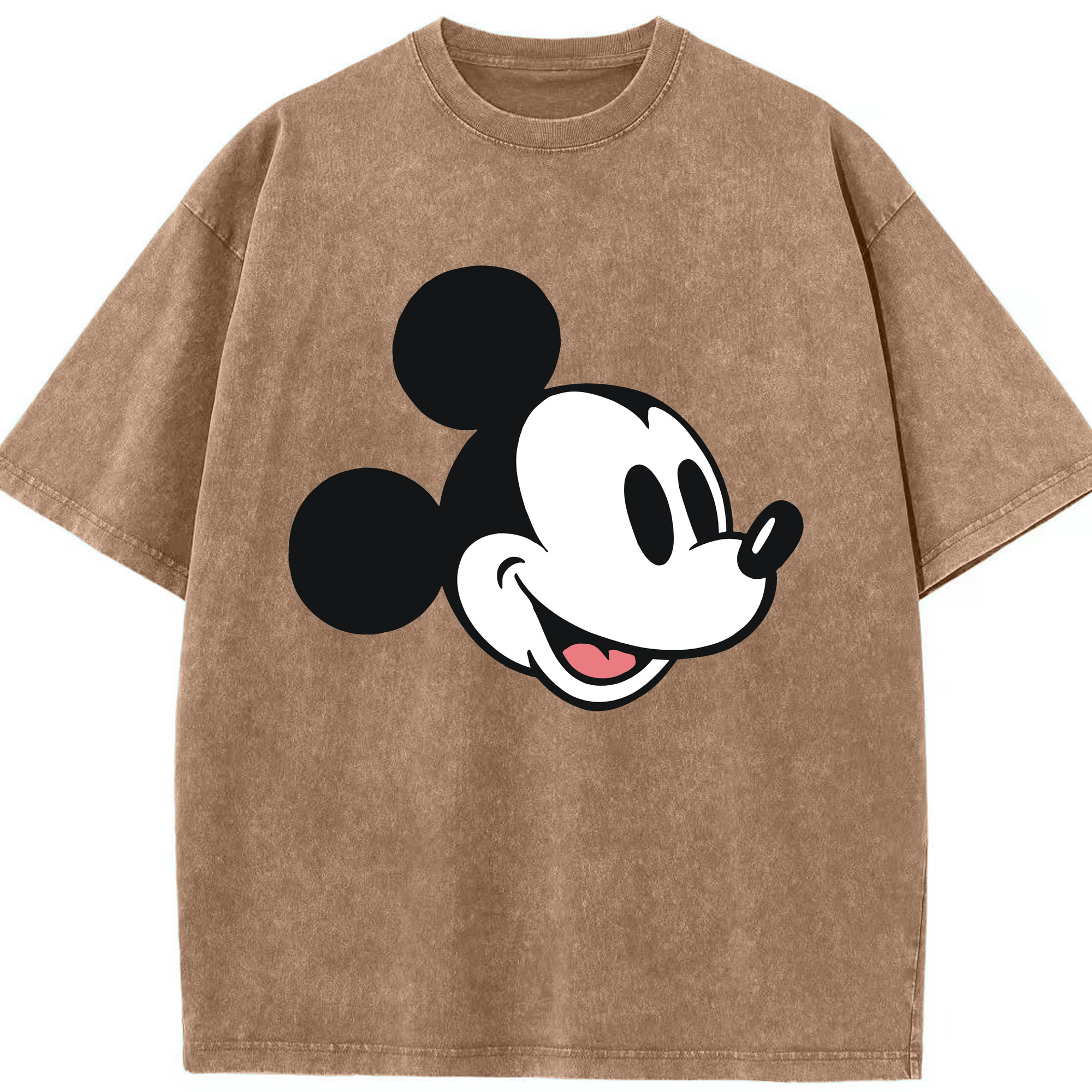 （画像用） ミッキーマウス Mickey Mouse 綿100% ヴィンテージ風 半袖Tシャツ（フロントプリント）