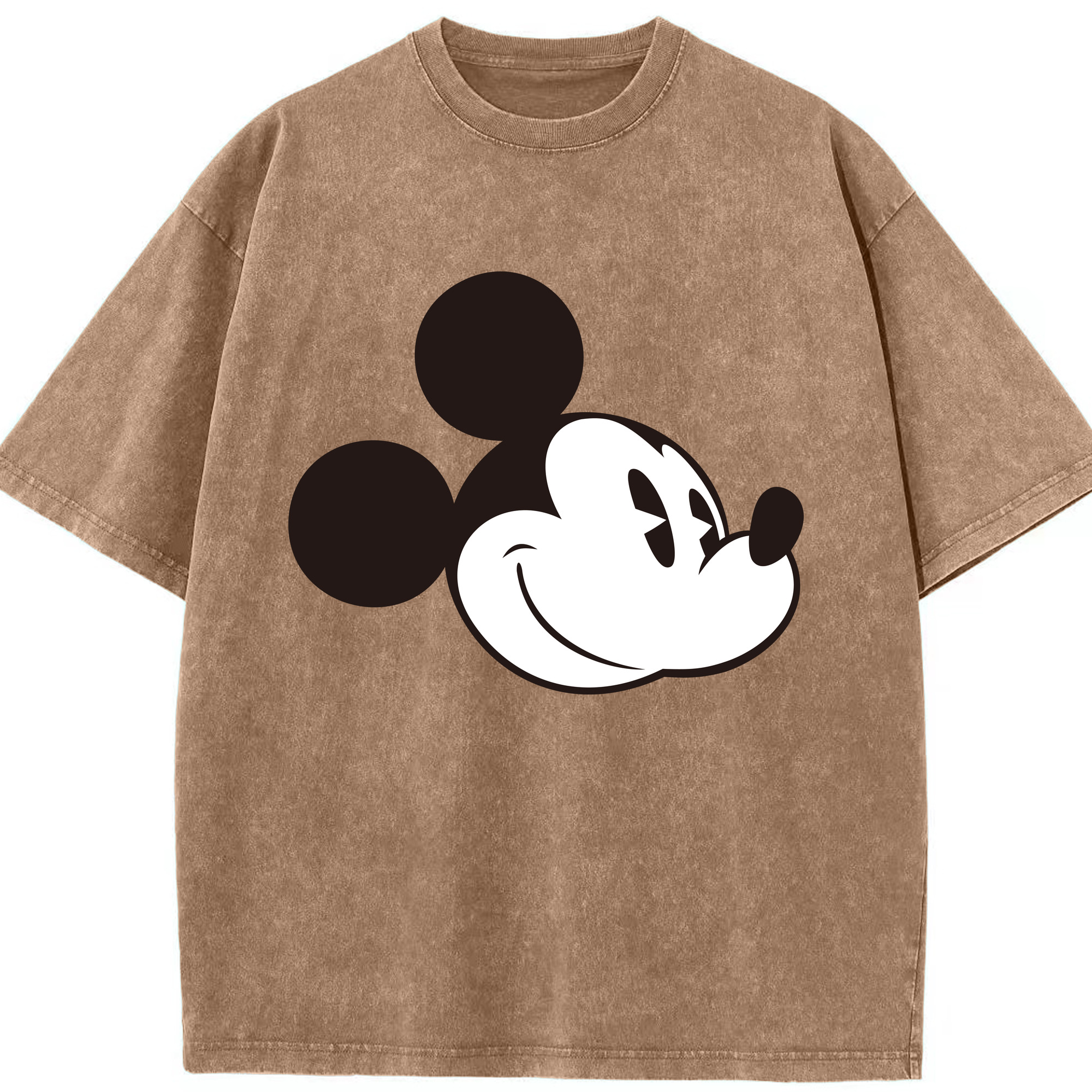 （画像用） ミッキーマウス Mickey Mouse 綿100% ヴィンテージ風 半袖Tシャツ（フロントプリント）