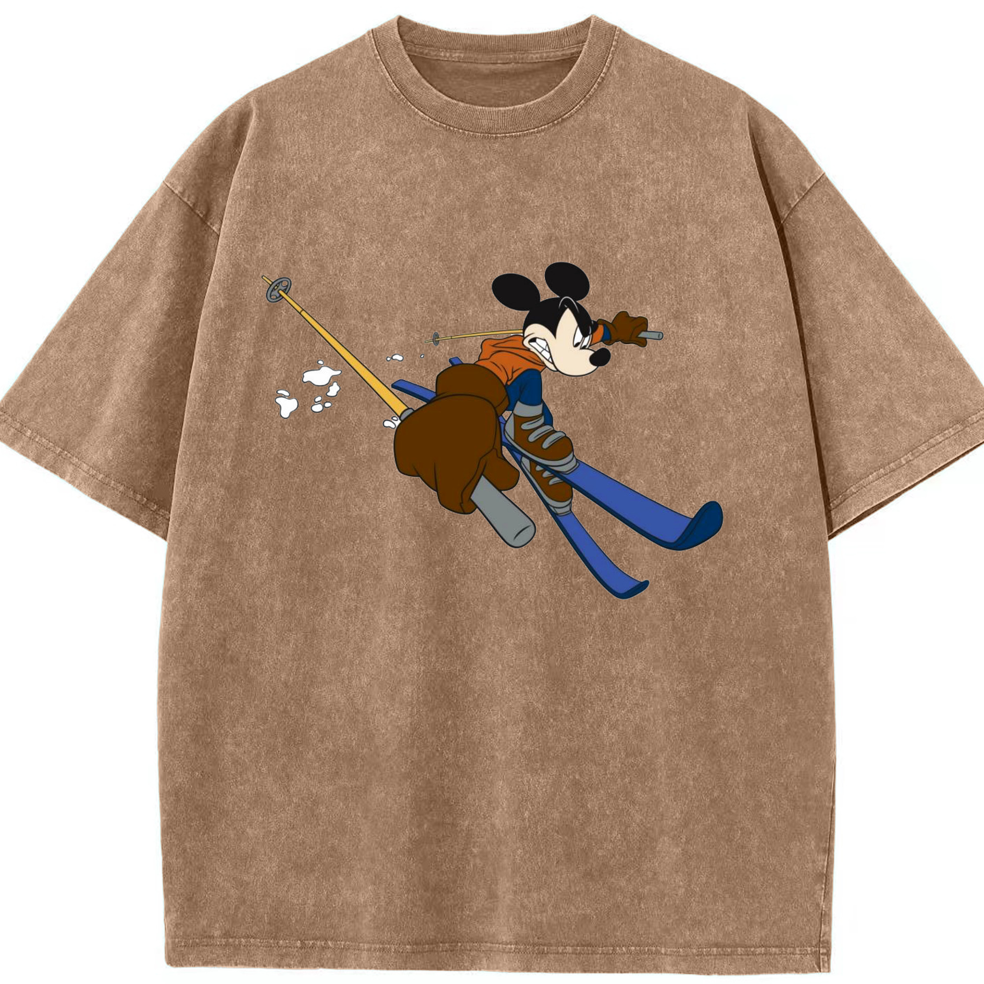 （画像用） ミッキーマウス Mickey Mouse 綿100% ヴィンテージ風 半袖Tシャツ（フロントプリント）