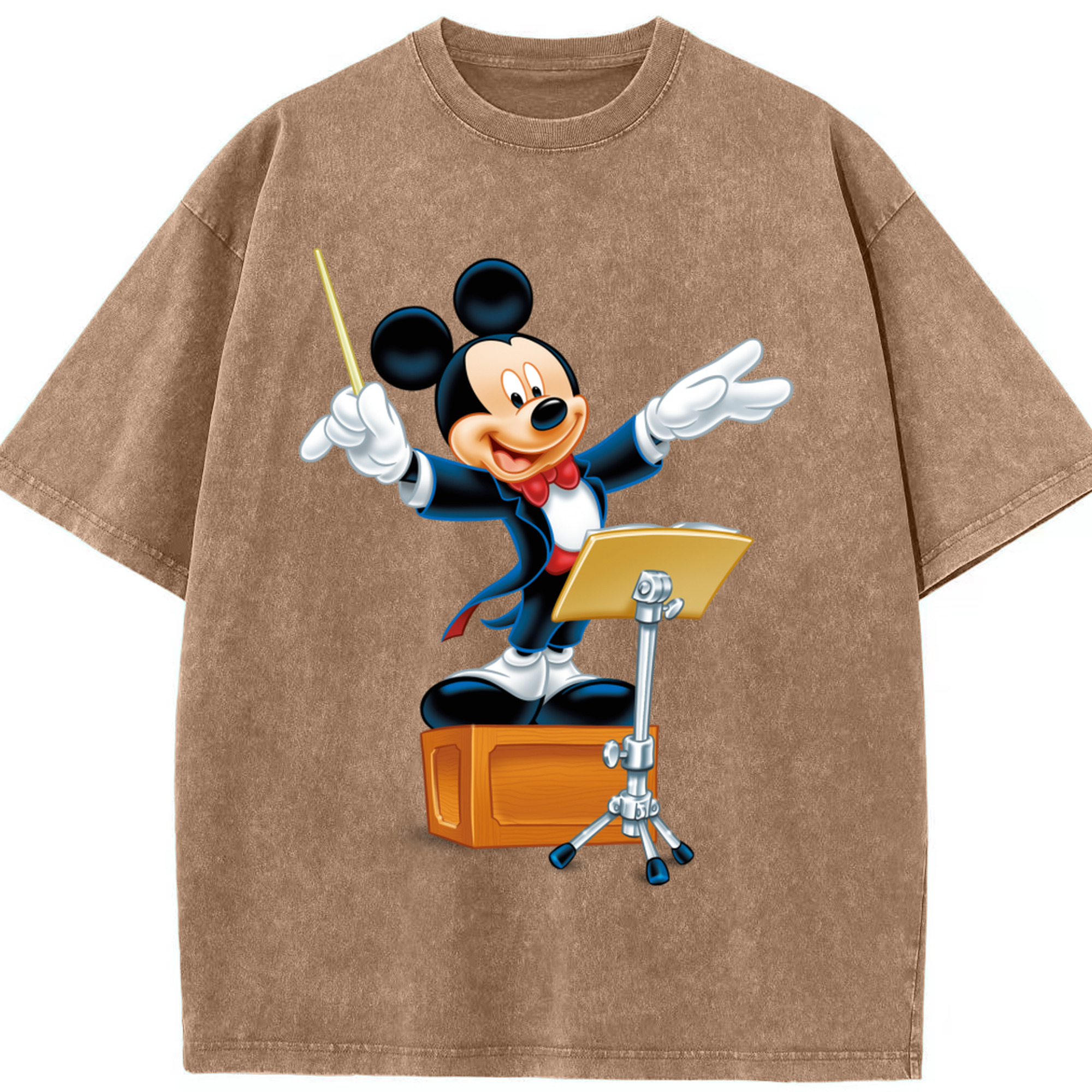 （画像用） ミッキーマウス Mickey Mouse 綿100% ヴィンテージ風 半袖Tシャツ（フロントプリント）