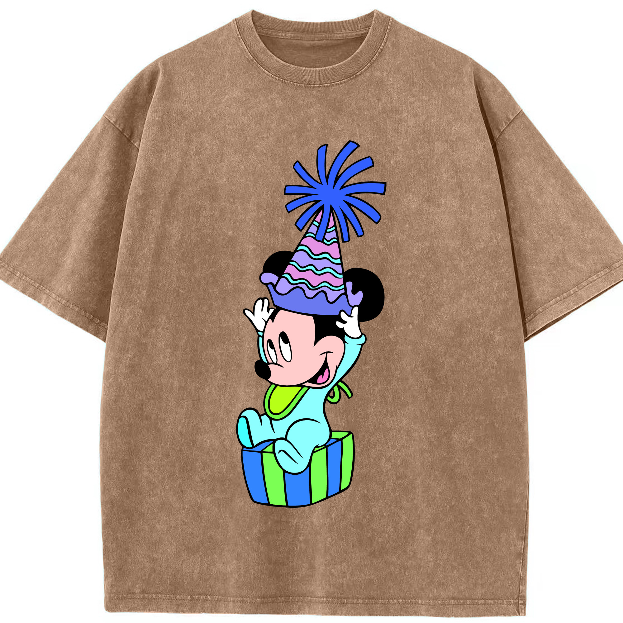 （画像用） ミッキーマウス Mickey Mouse 綿100% ヴィンテージ風 半袖Tシャツ（フロントプリント）